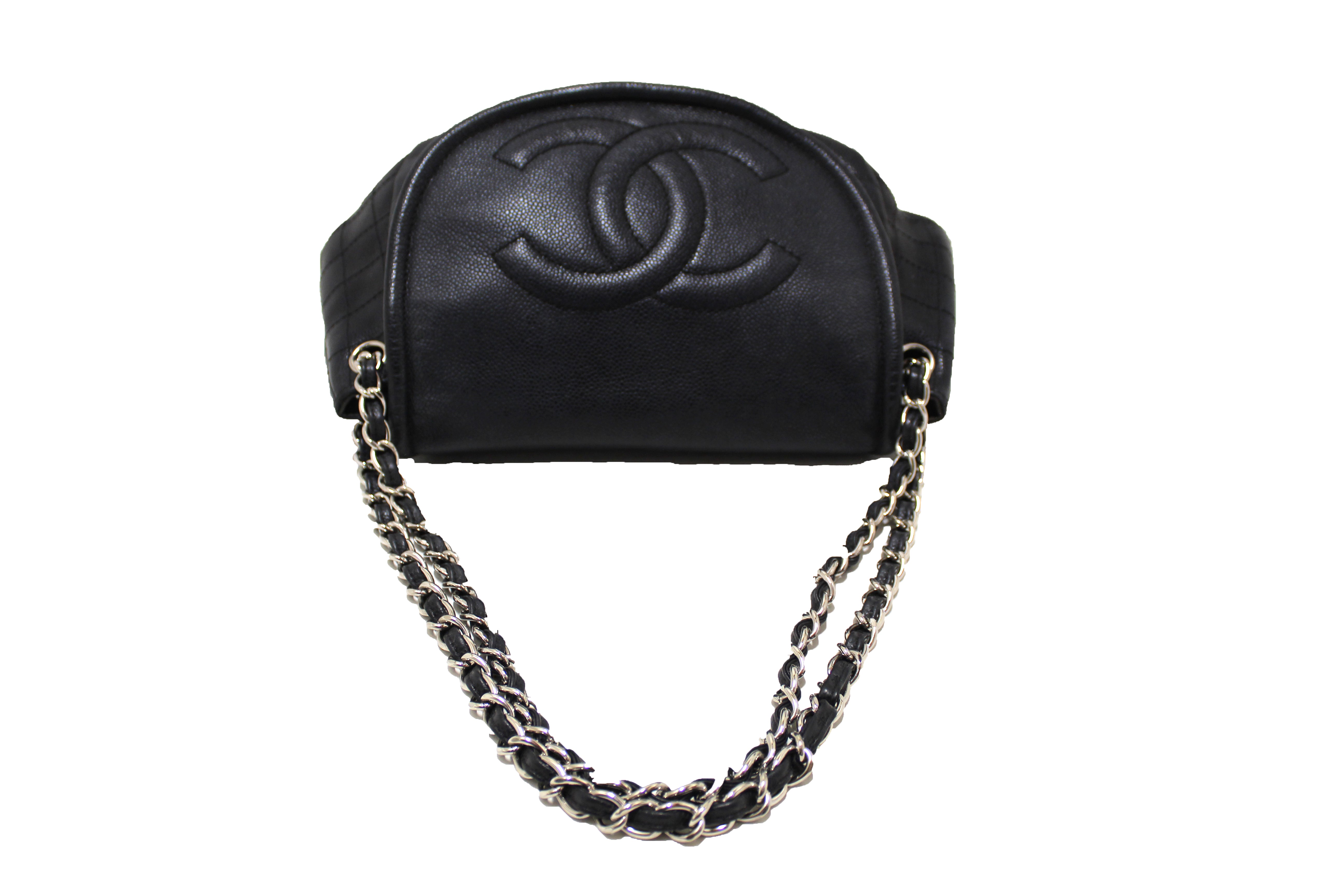 Chanel Caviar Chain Shoulder Bag Black Leather ref.949238 - Joli Closet