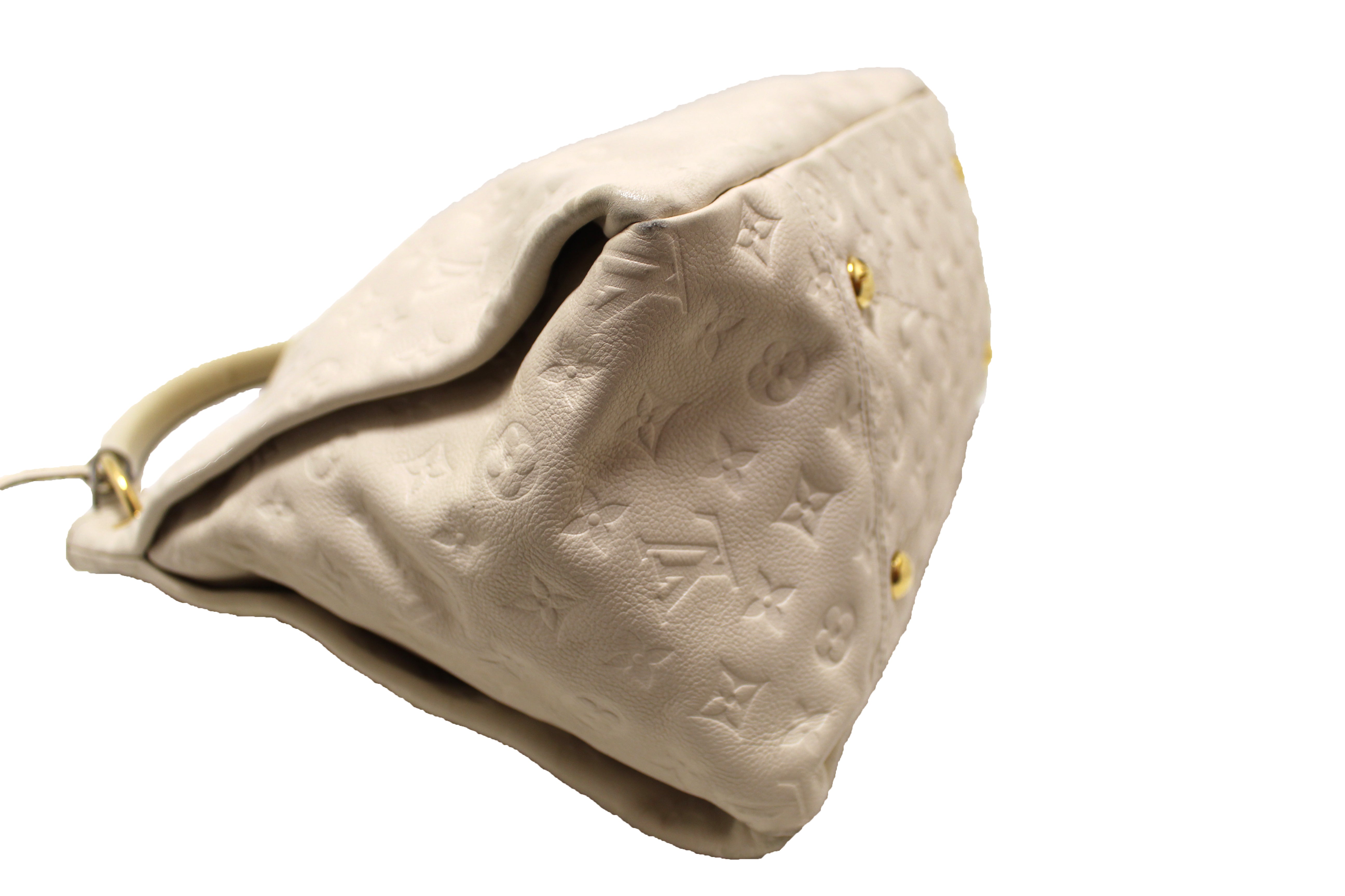 Authentic Louis Vuitton Beige Empreinte Leather Artsy MM Shoulder