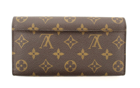 Authentic Louis Vuitton Monogram Canvas Brown Sarah Long Wallet