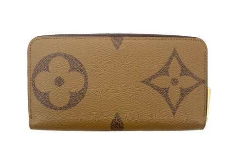 Authentic Louis Vuitton Large Reverse Monogram Canvas Zippy Wallet