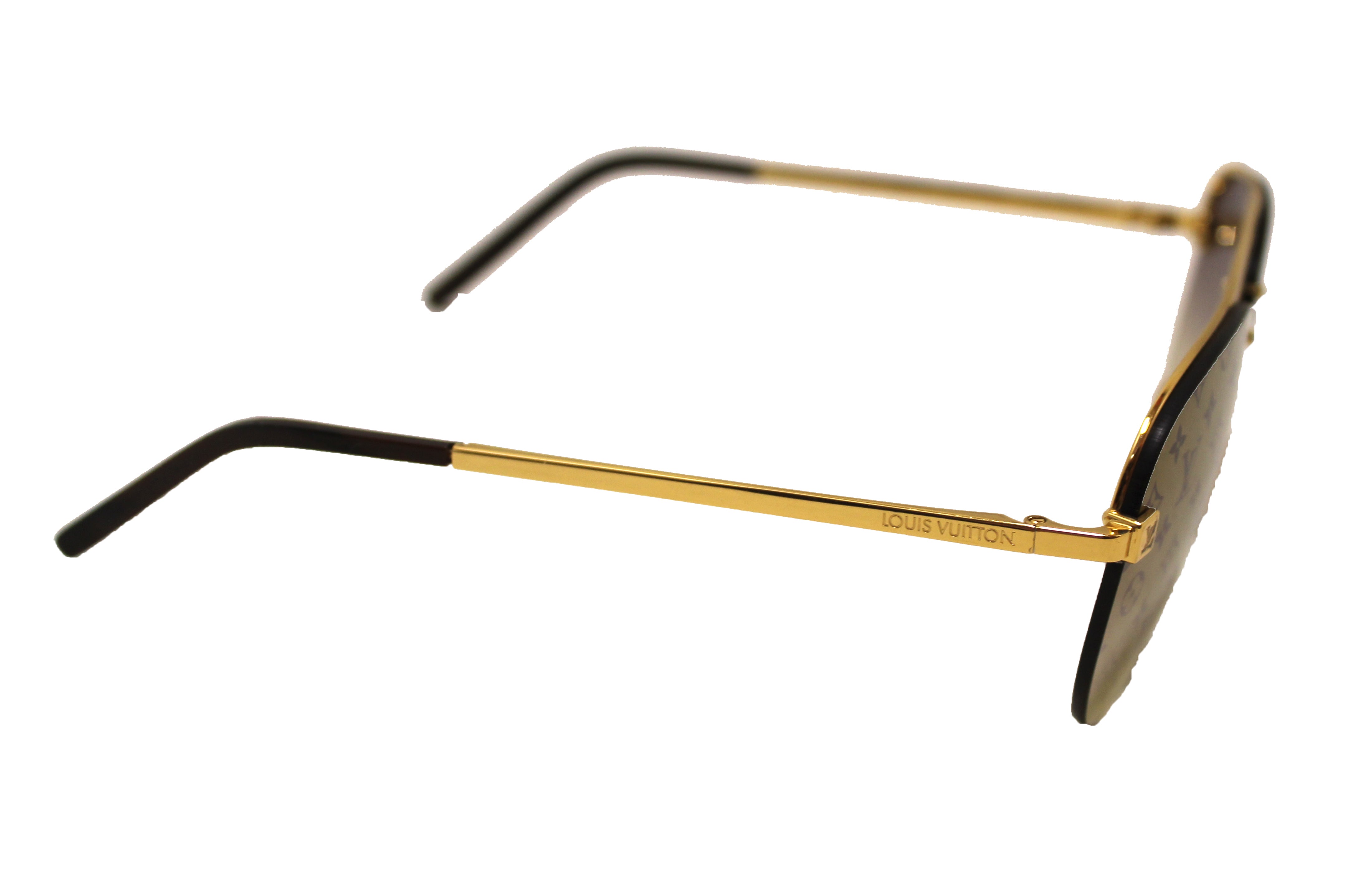 Authentic Louis Vuitton Gold Monogram Clockwise Sunglasses