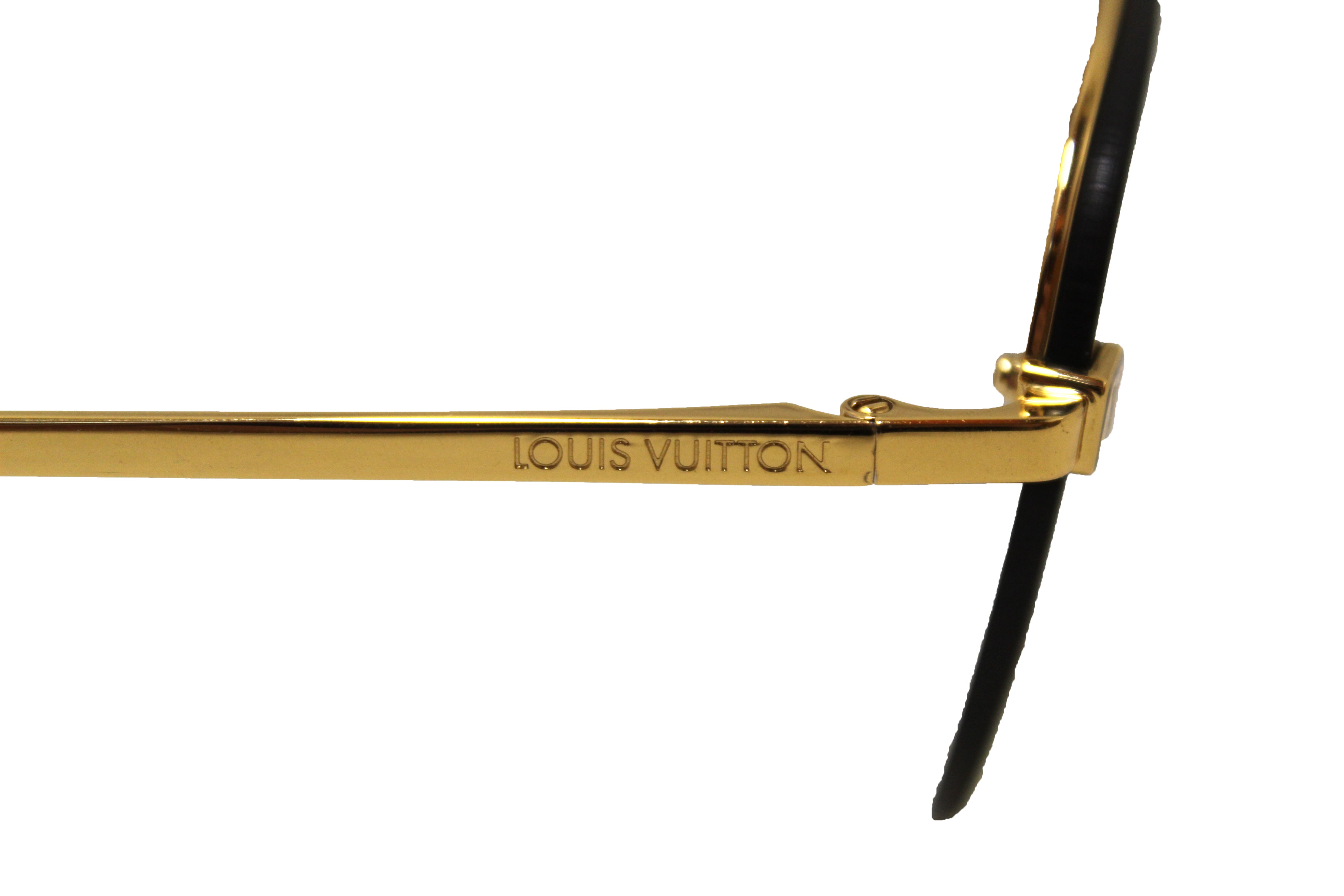 Louis Vuitton Clockwise Sunglasses Gold Monogram Metal. Size W