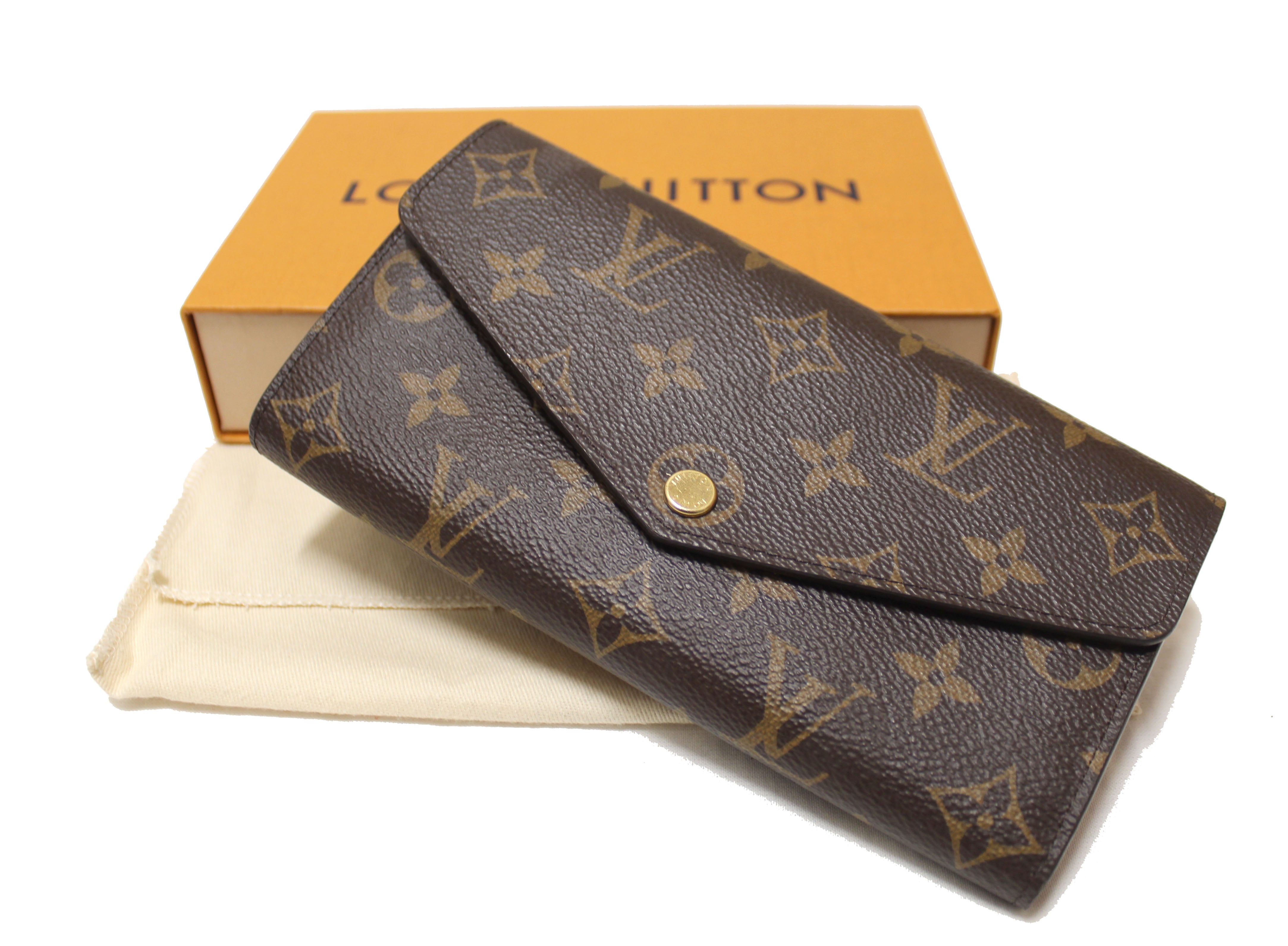 Louis Vuitton LV Monogram Canvas & Fuchsia Leather Women's Long