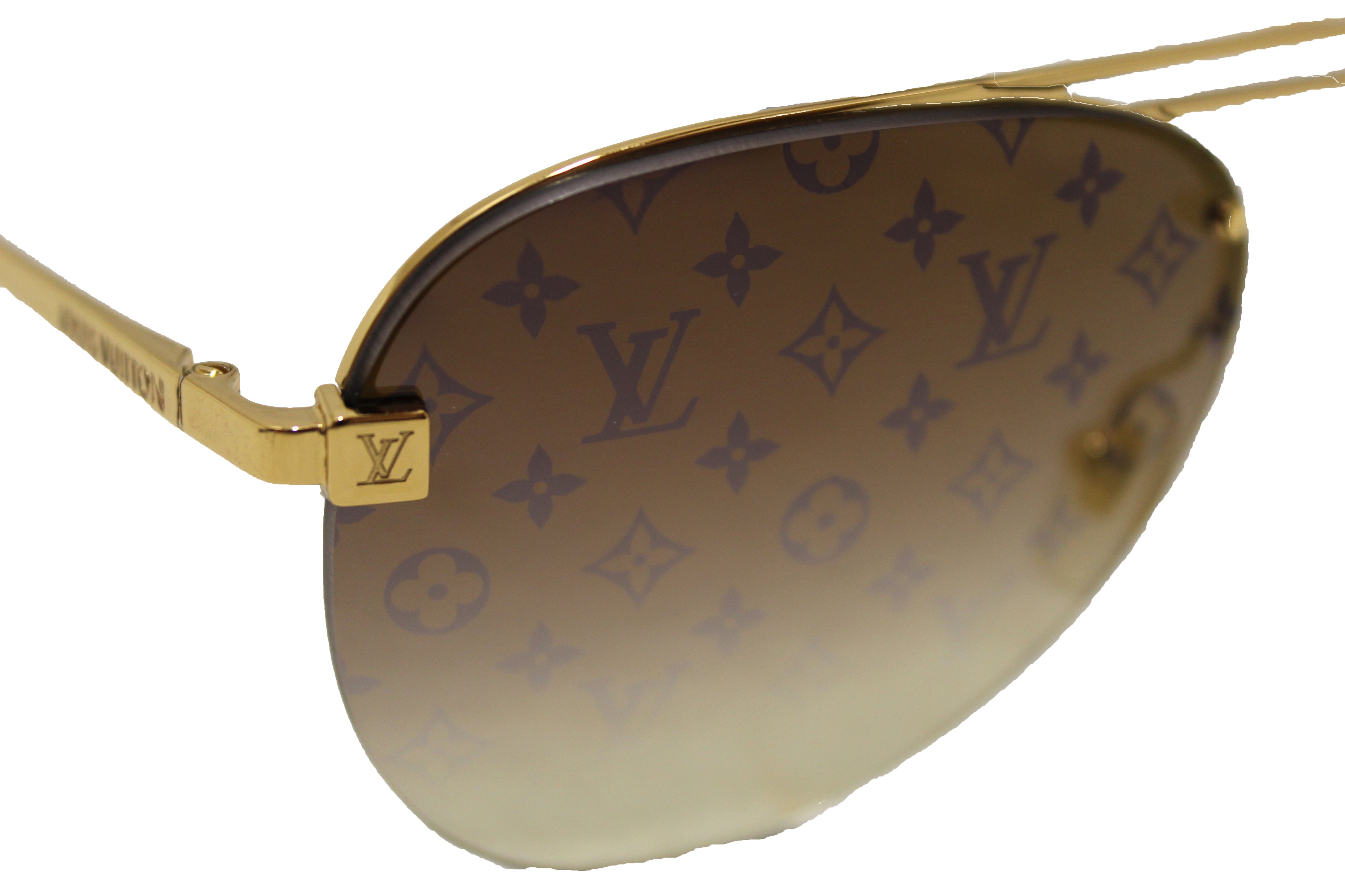 Authentic Louis Vuitton Gold Monogram Clockwise Sunglasses – Italy