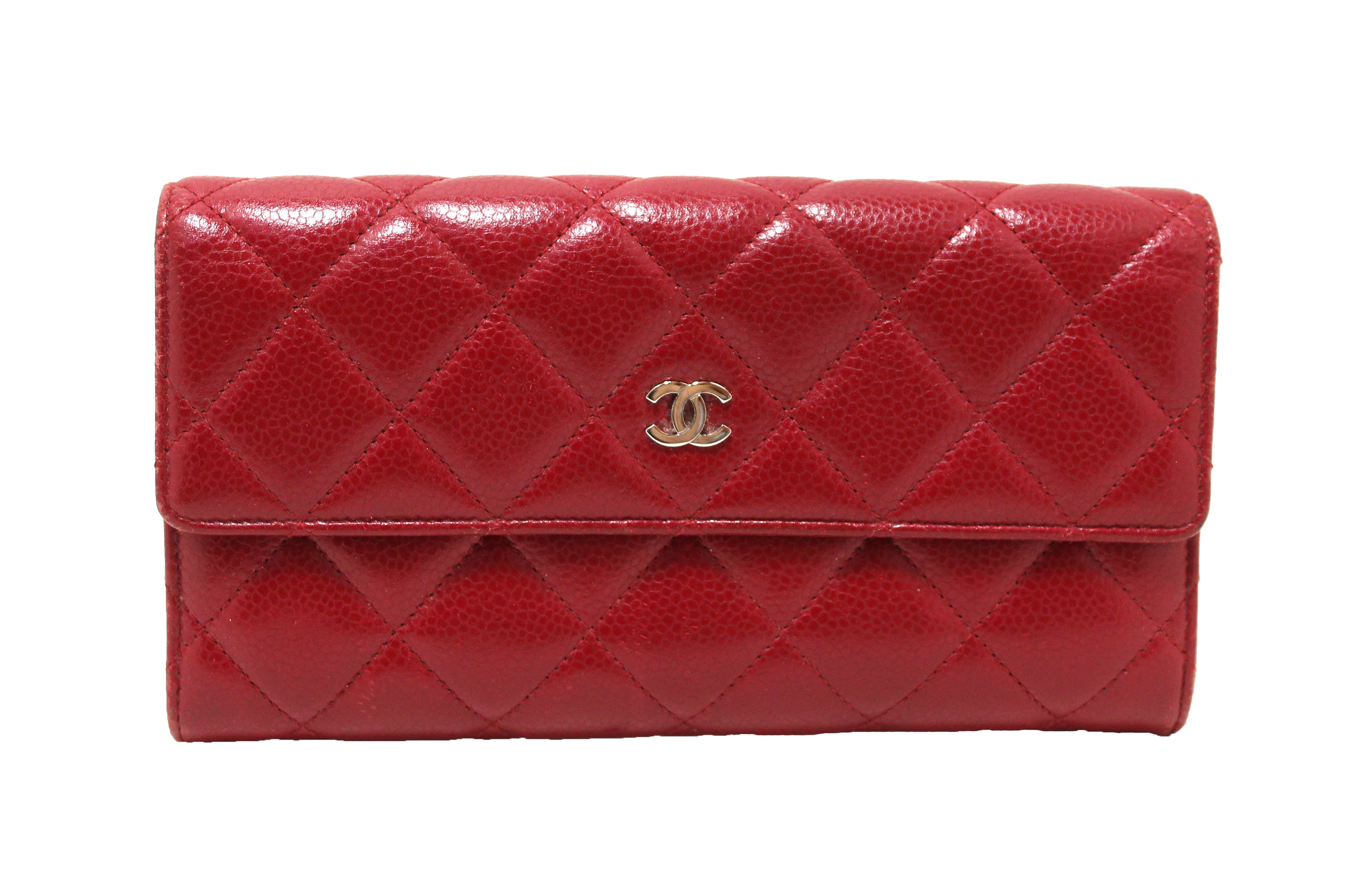 chanel red color wallet