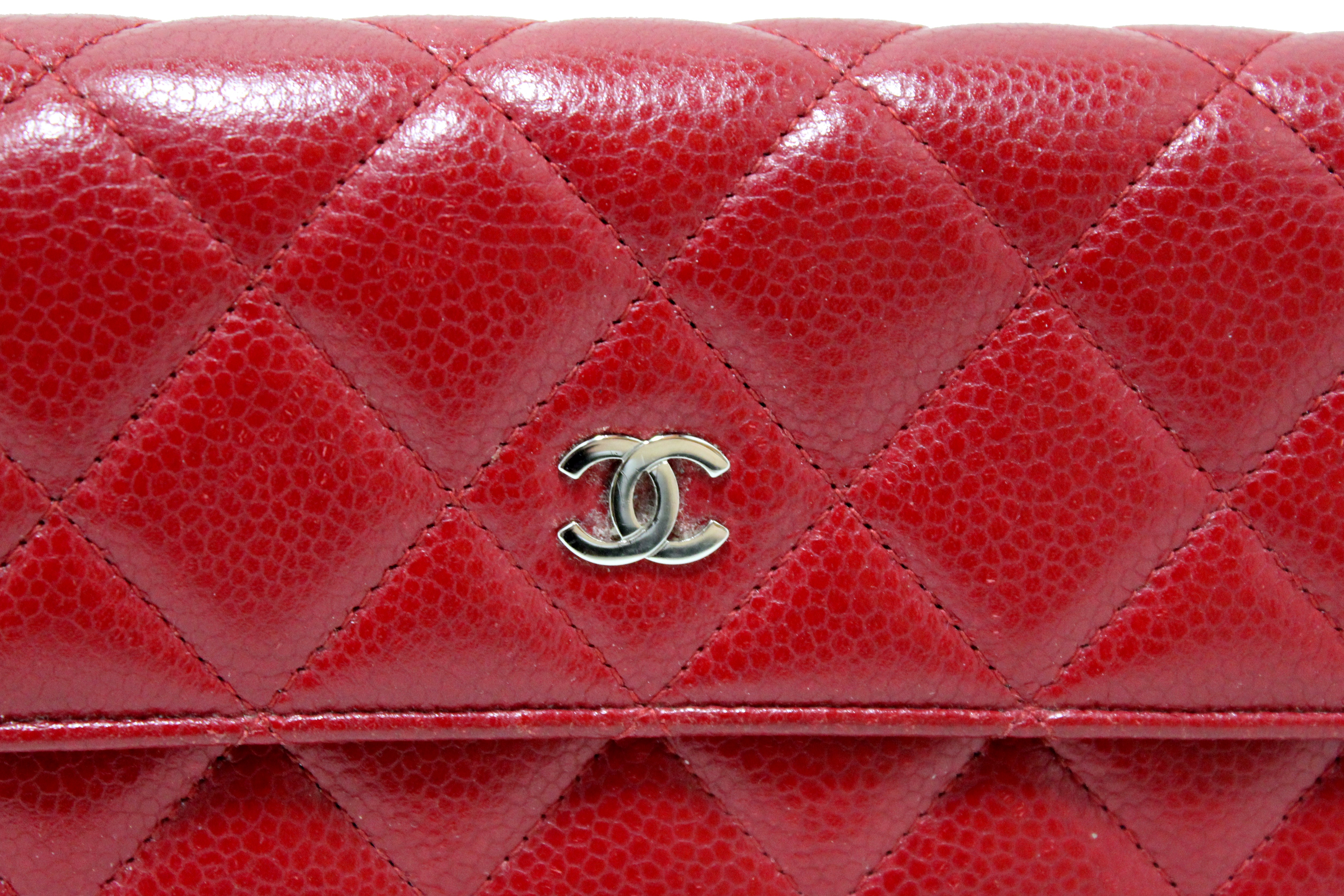 Chanel Red Caviar Leather CC Filigree Classic Flap Bag ○ Labellov ○ Buy and  Sell Authentic Luxury