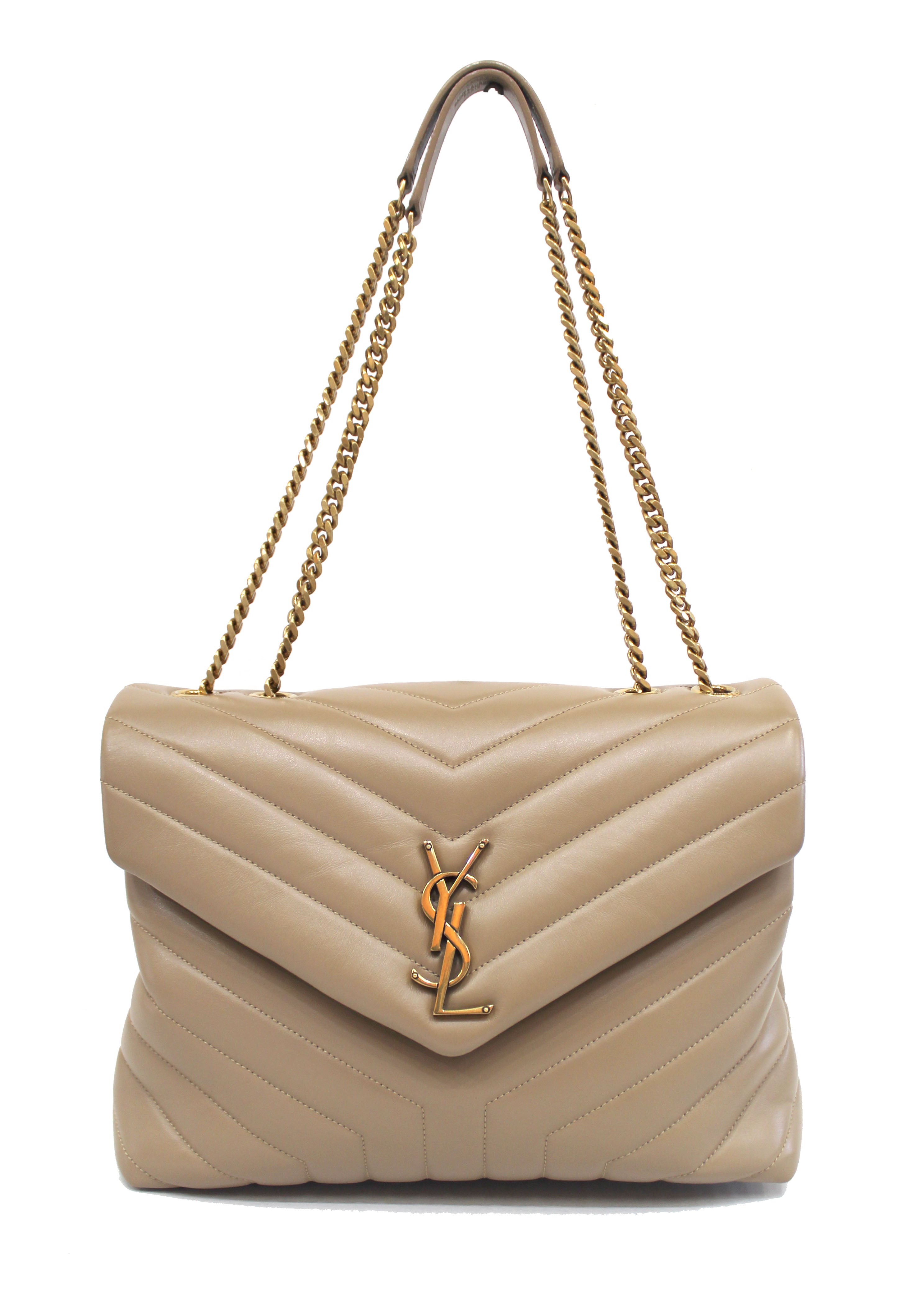 Saint Laurent Beige Small Loulou Bag For Sale at 1stDibs