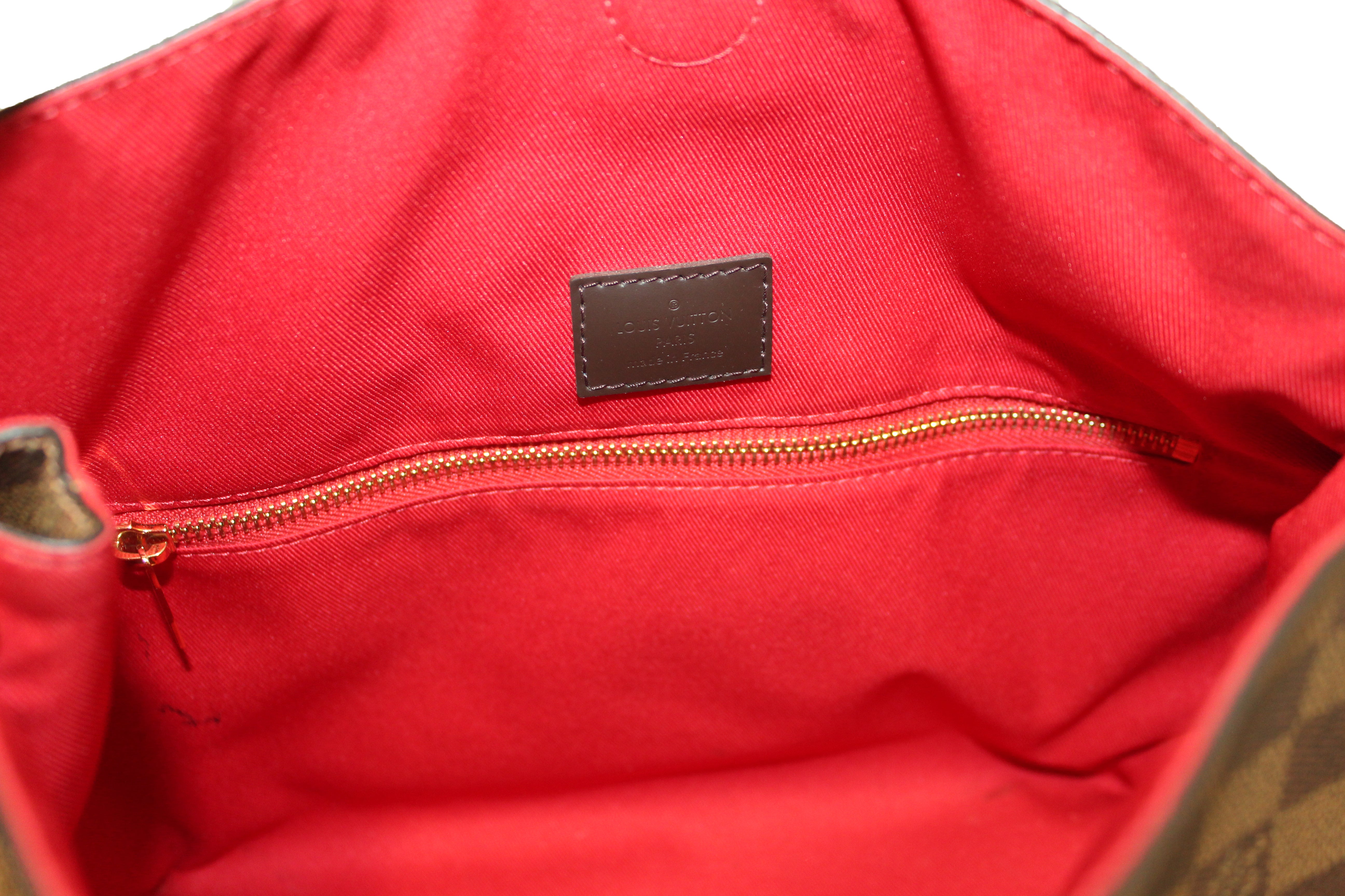Authentic Louis Vuitton Damier Ebene Canvas Graceful PM Tote Shoulder Bag