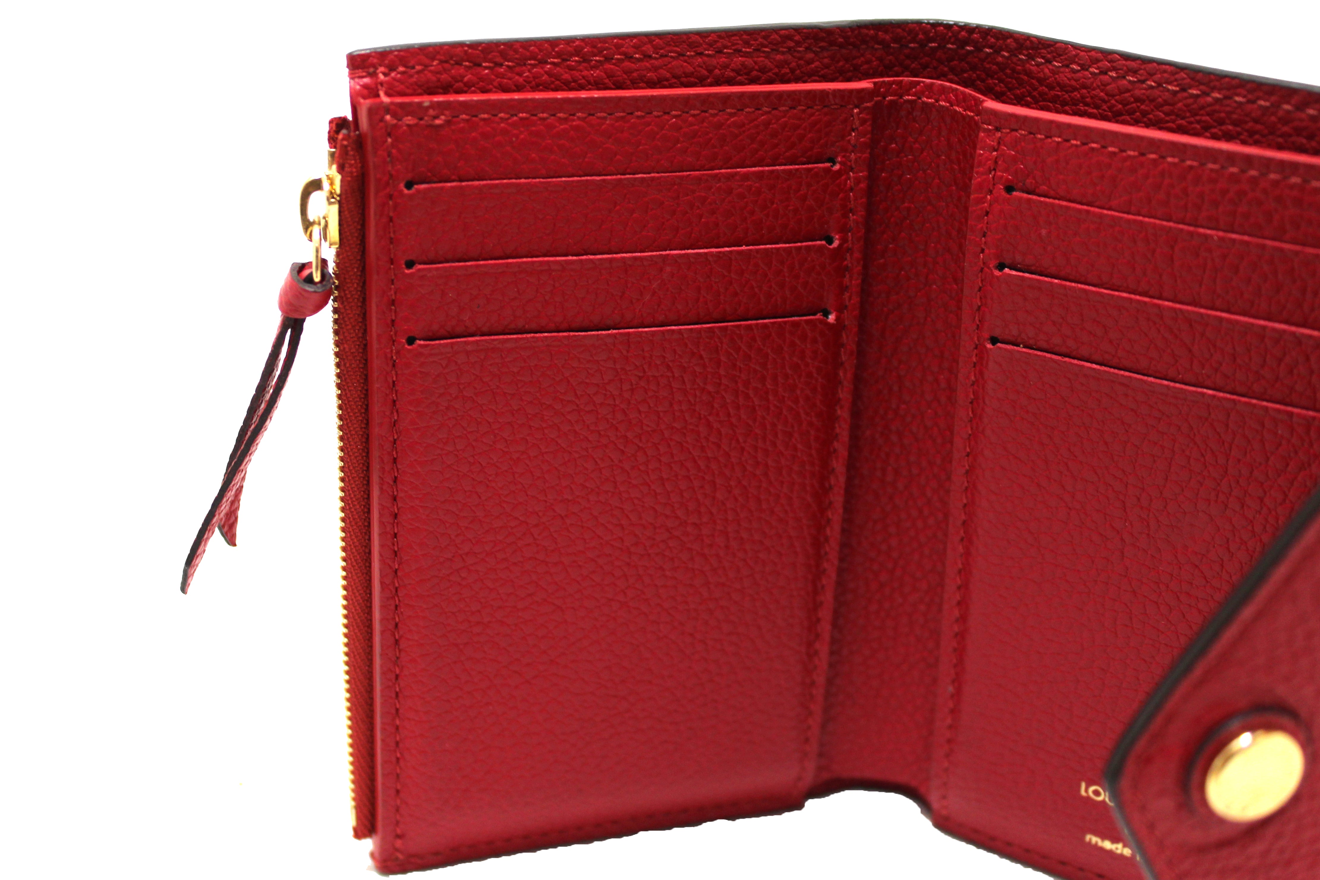 Louis Vuitton Compact Curieuse Wallet Vermillion Red Empreinte Leather  Wallet