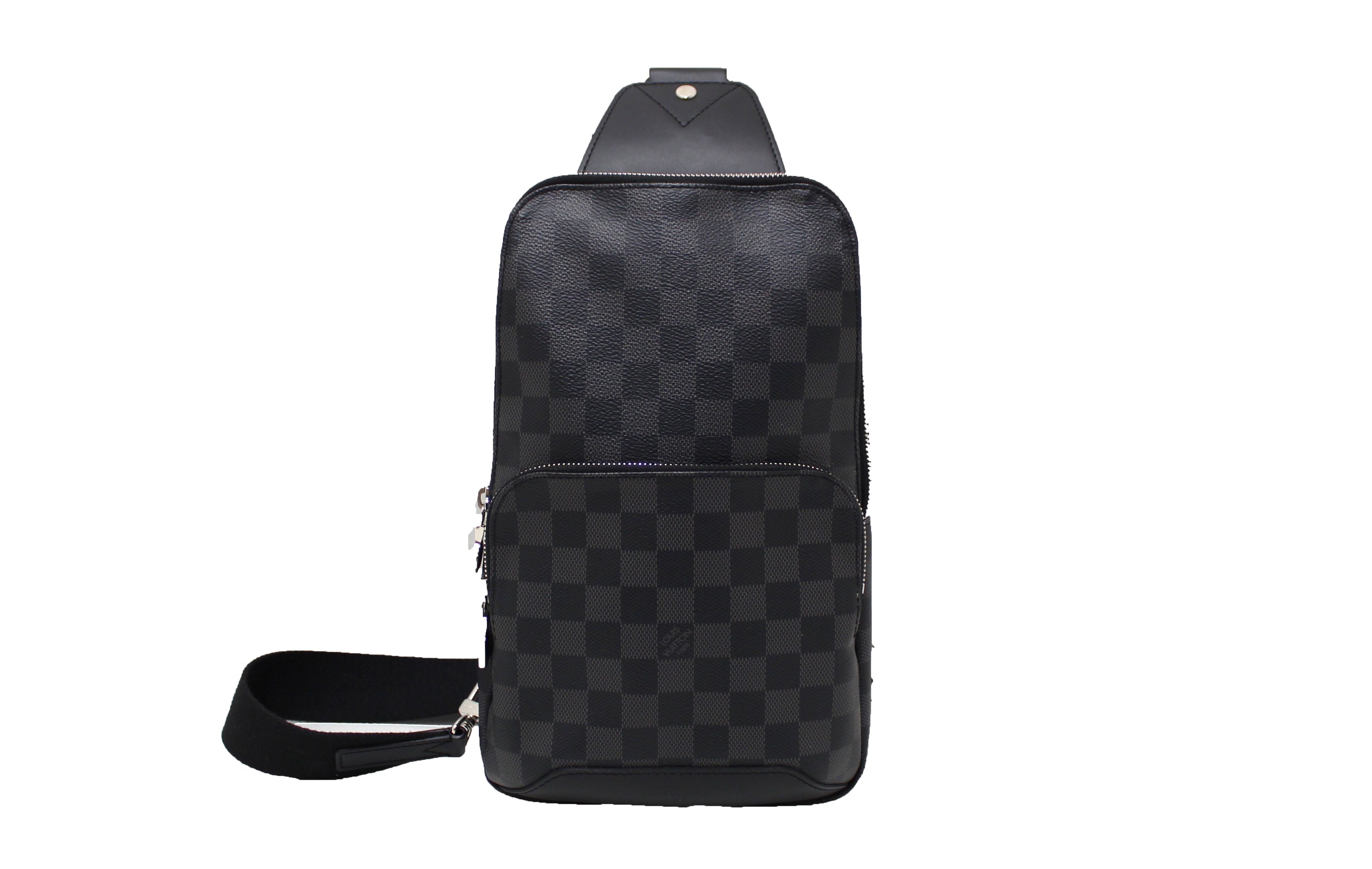 Authentic Louis Vuitton Damier Graphite Canvas Avenue Sling Bag