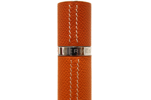 Authentic Hermes Orange Leather Perfume Refillable Case Holder