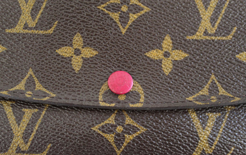 Authentic Louis Vuitton Classic Monogram Canvas Emilie Wallet Fuchsia