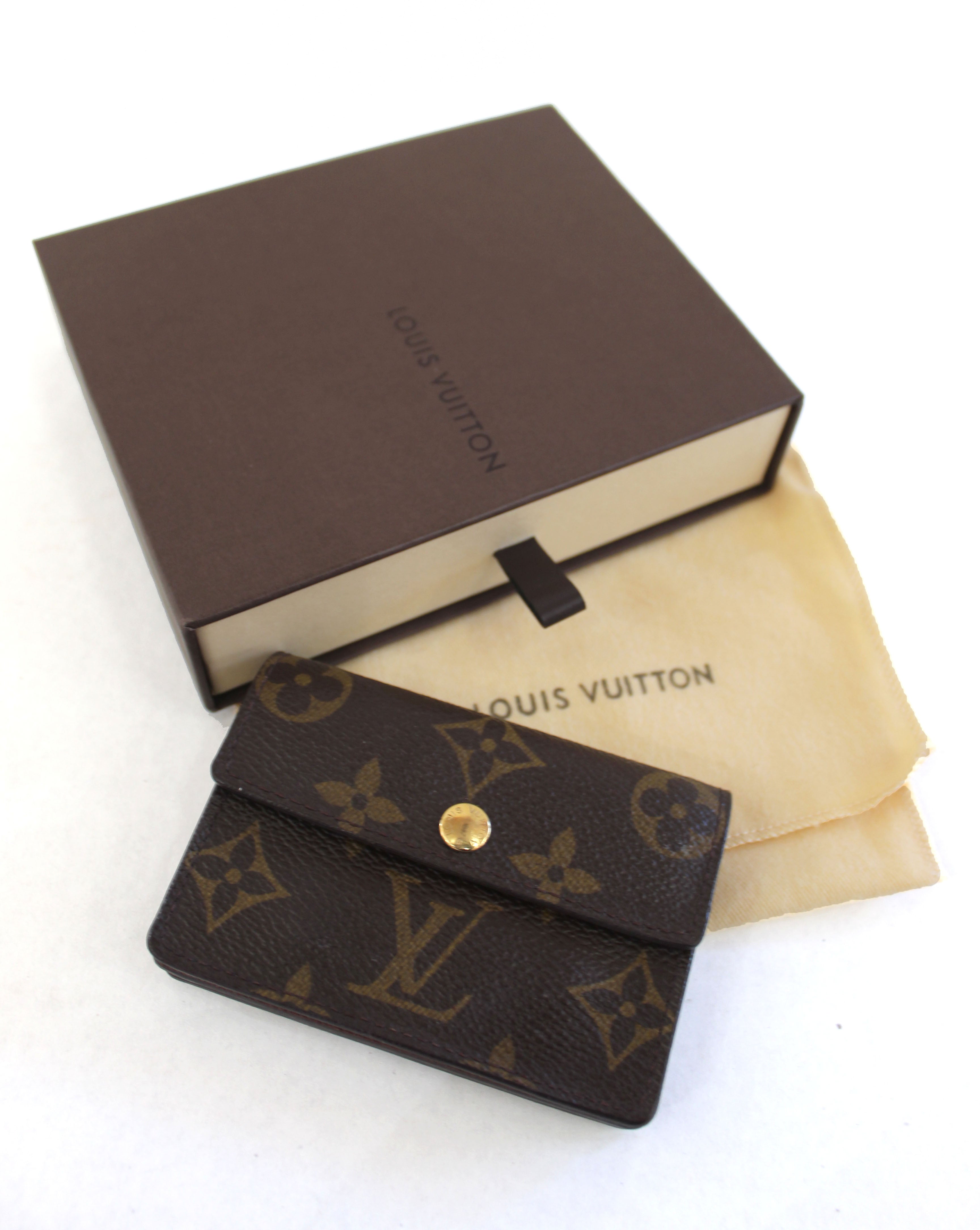 Authentic Louis Vuitton Monogram Canvas Small Card Holder Coin Wallet