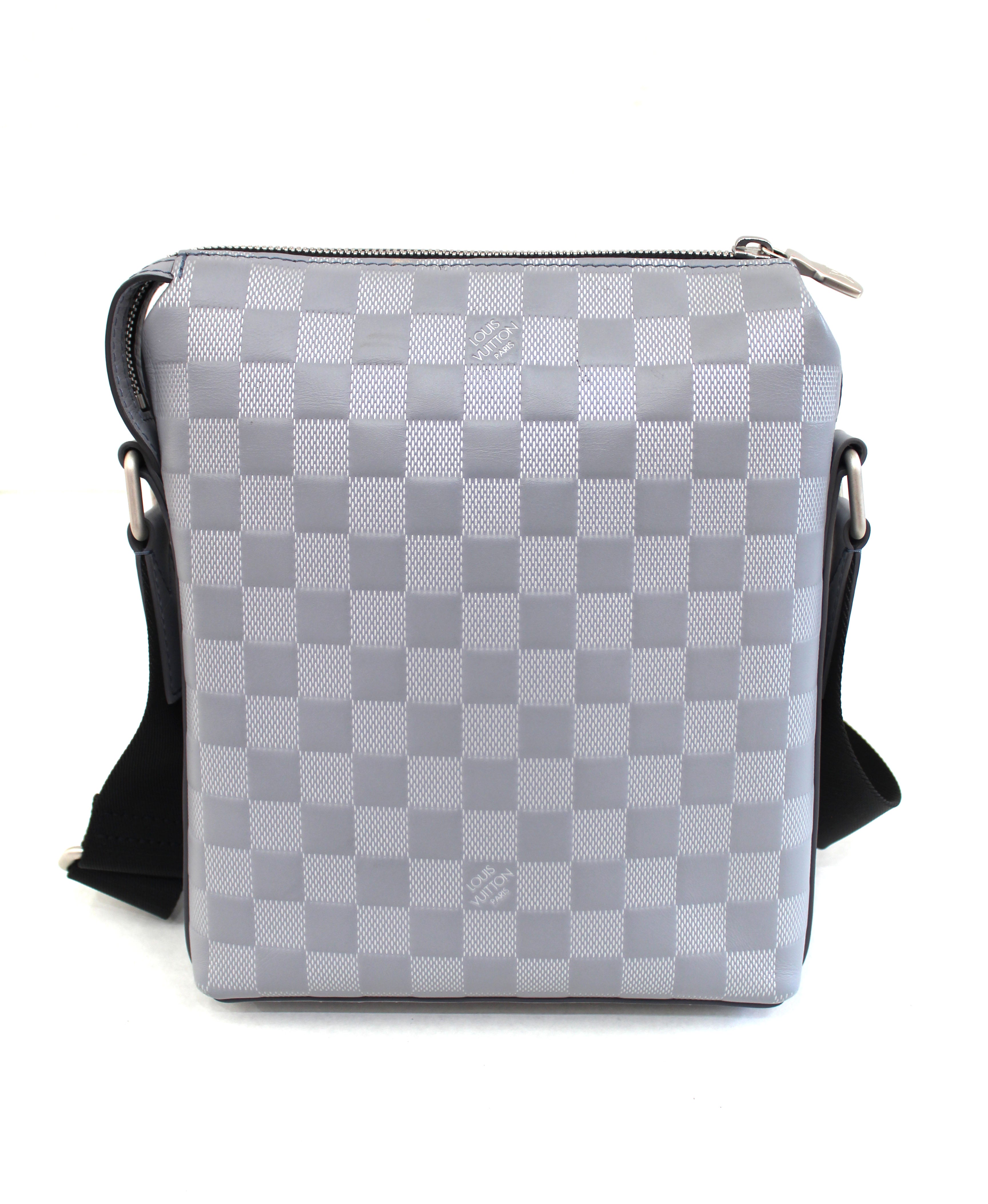 Authentic Louis Vuitton Grey Damier Infini Leather Discovery BB Messenger Crossbody Bag