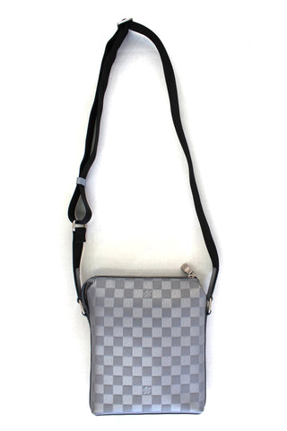 Authentic Louis Vuitton Grey Damier Infini Leather Discovery BB Messenger Crossbody Bag