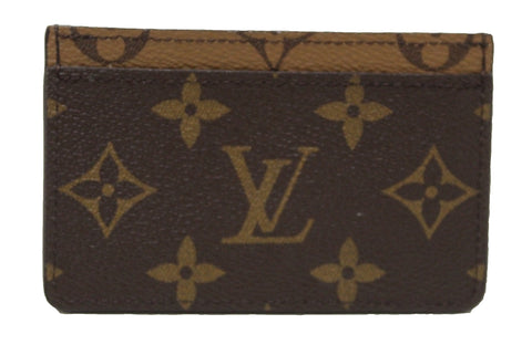 Authentic Louis Vuitton Reverse Monogram Canvas Card Holder