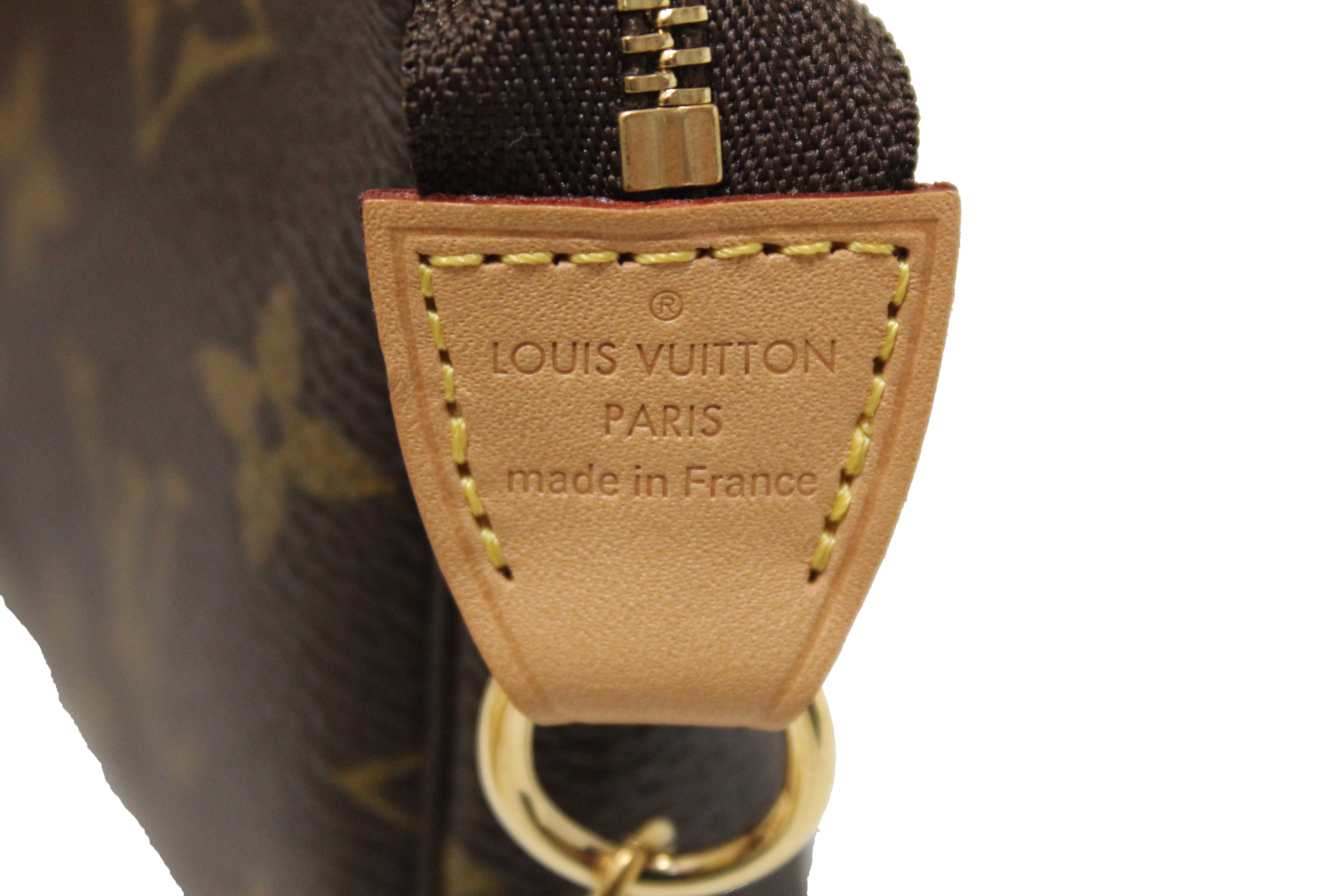 Authentic Louis Vuitton Classic Monogram Canvas Mini Pochette Clutch Bag