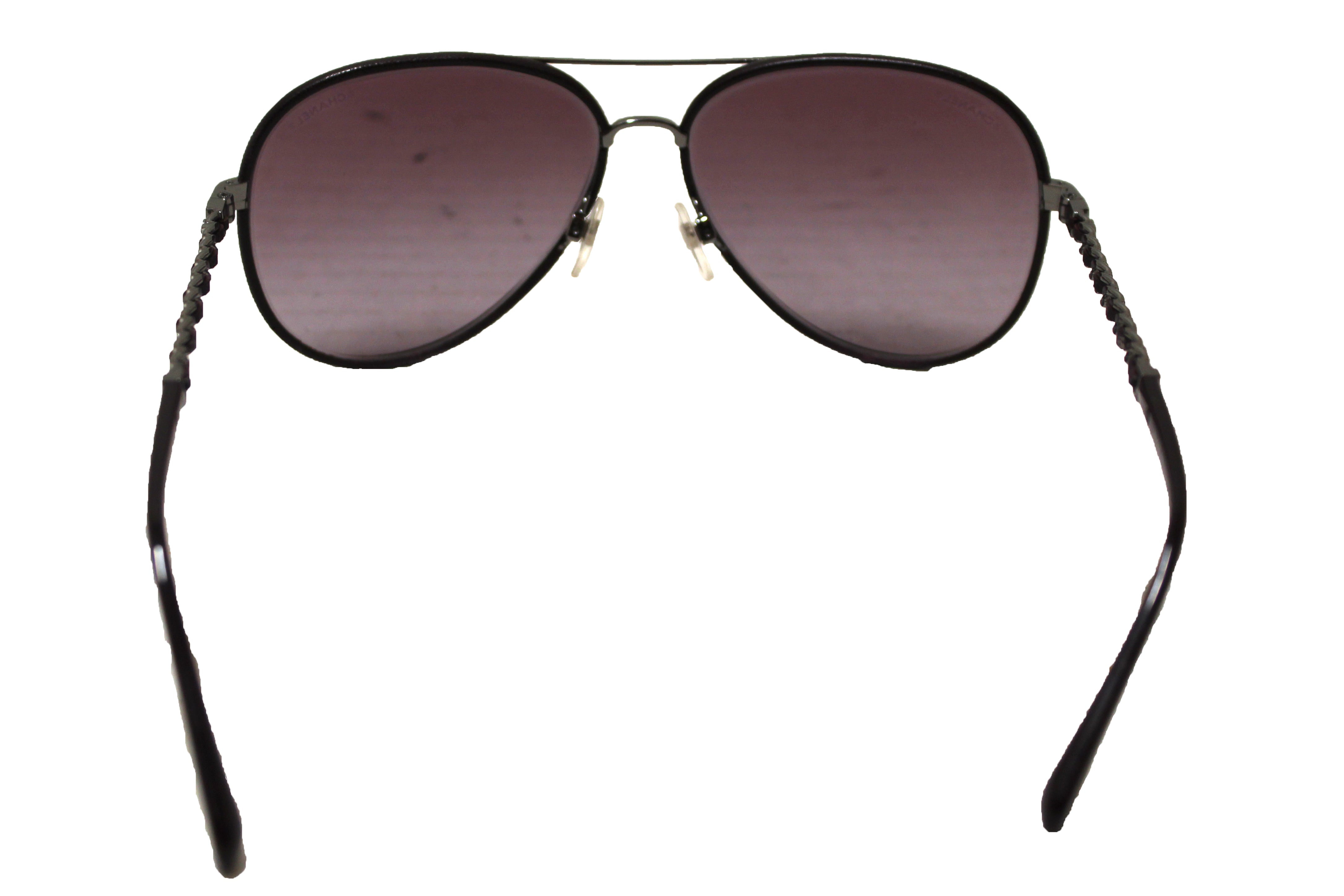 chanel aviator sunglasses with leather sides