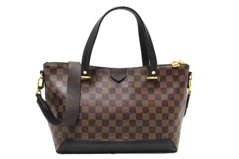 Authentic Louis Vuitton Damier Ebene Canvas Hyde Park Tote Bag with Strap