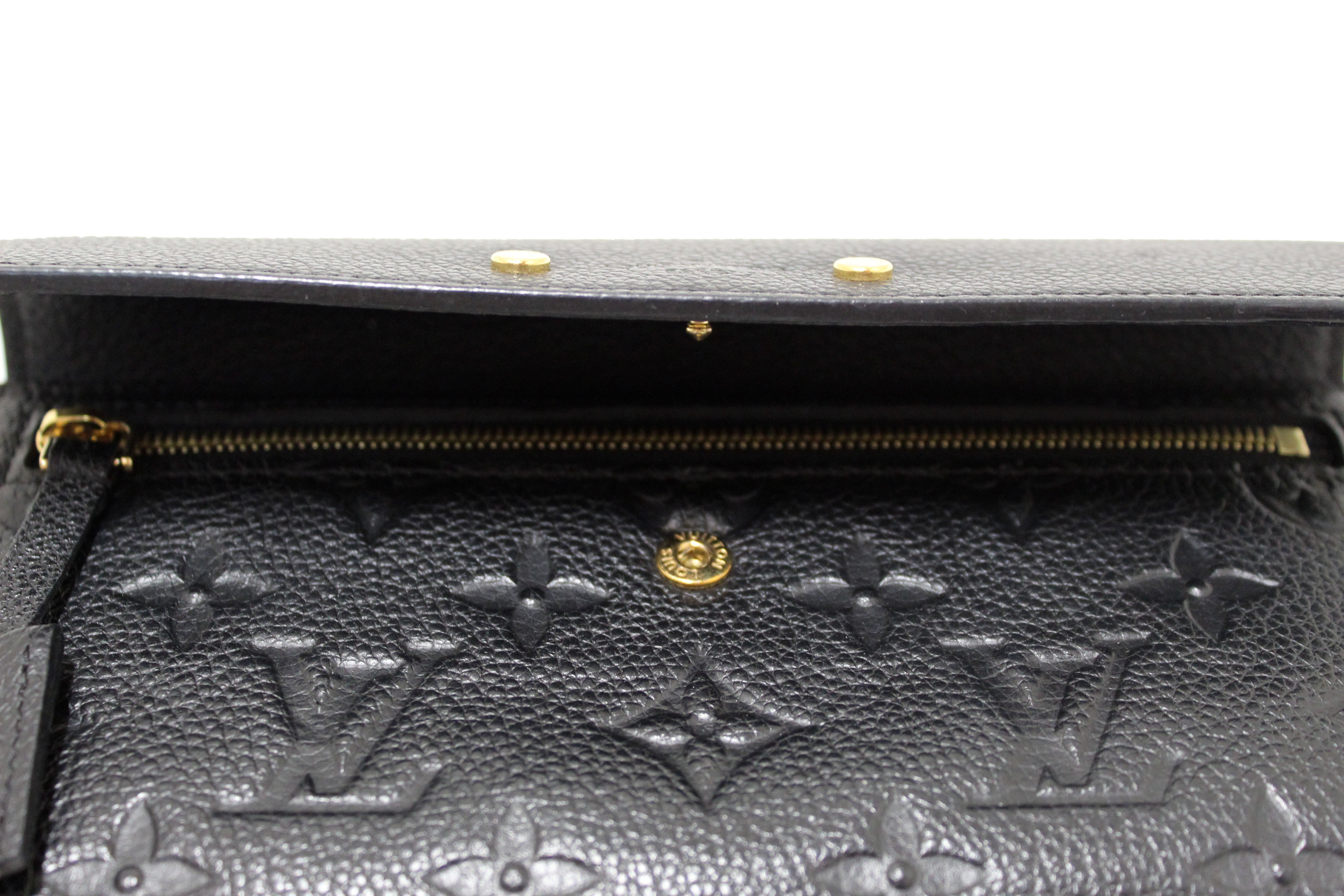Authentic Louis Vuitton Black Monogram Empreinte Pont Neuf Wallet