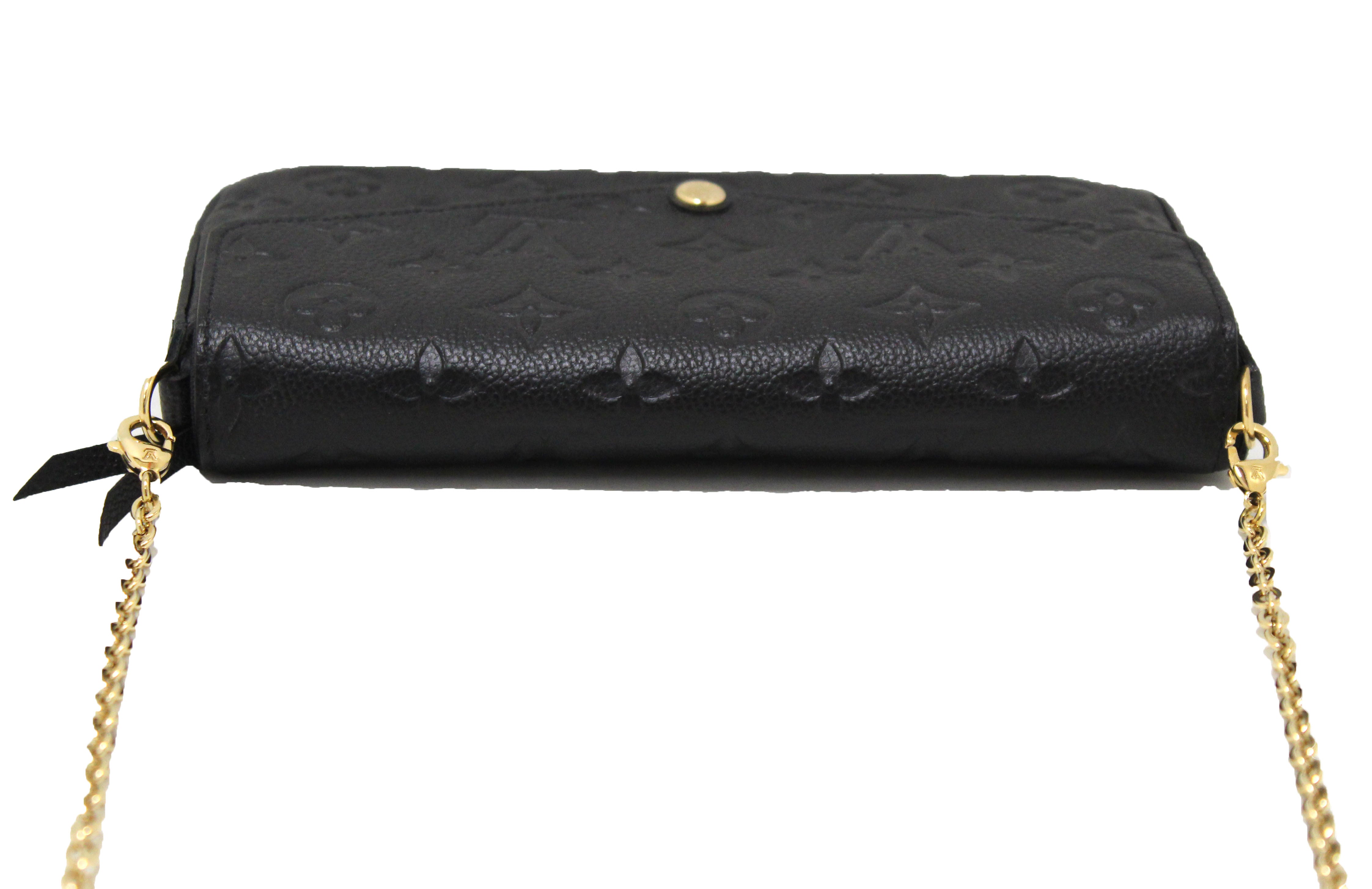 Authentic Louis Vuitton Black Monogram Empreinte Felicie Pochette