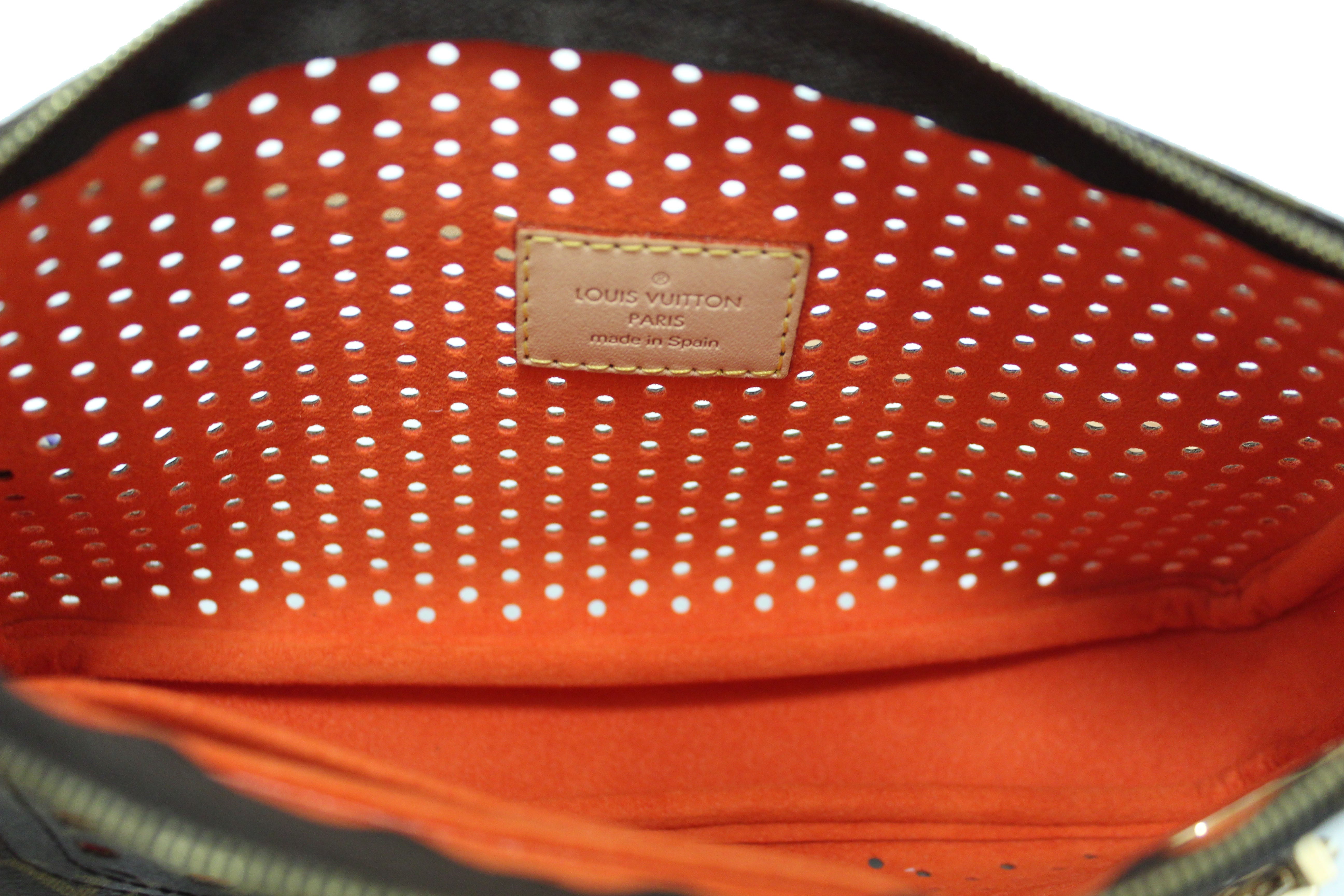 Authentic NEW Louis Vuitton Limited Edition Orange Monogram Perforated Pochette Clutch