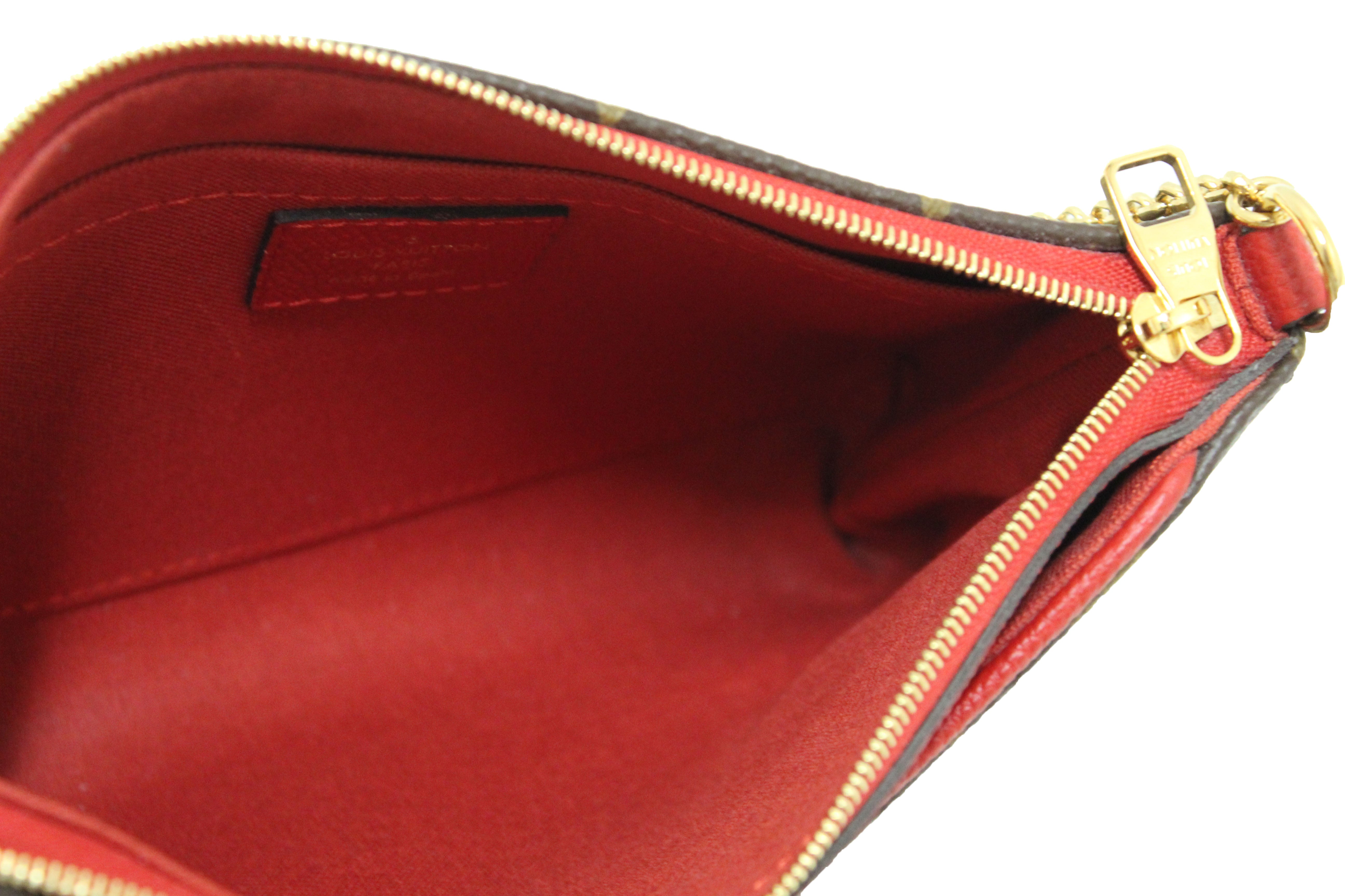 ❤️NEW LOUIS VUITTON Pallas Clutch Chain Crossbody Bag Monogram Red RARE  Gift!