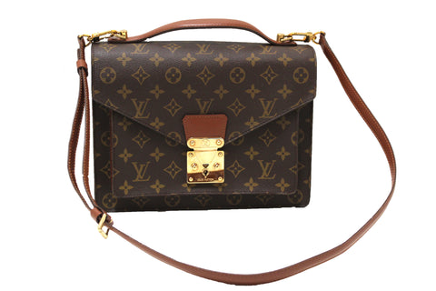 Authentic Louis Vuitton Classic Monogram Canvas Monceau 28 Bag