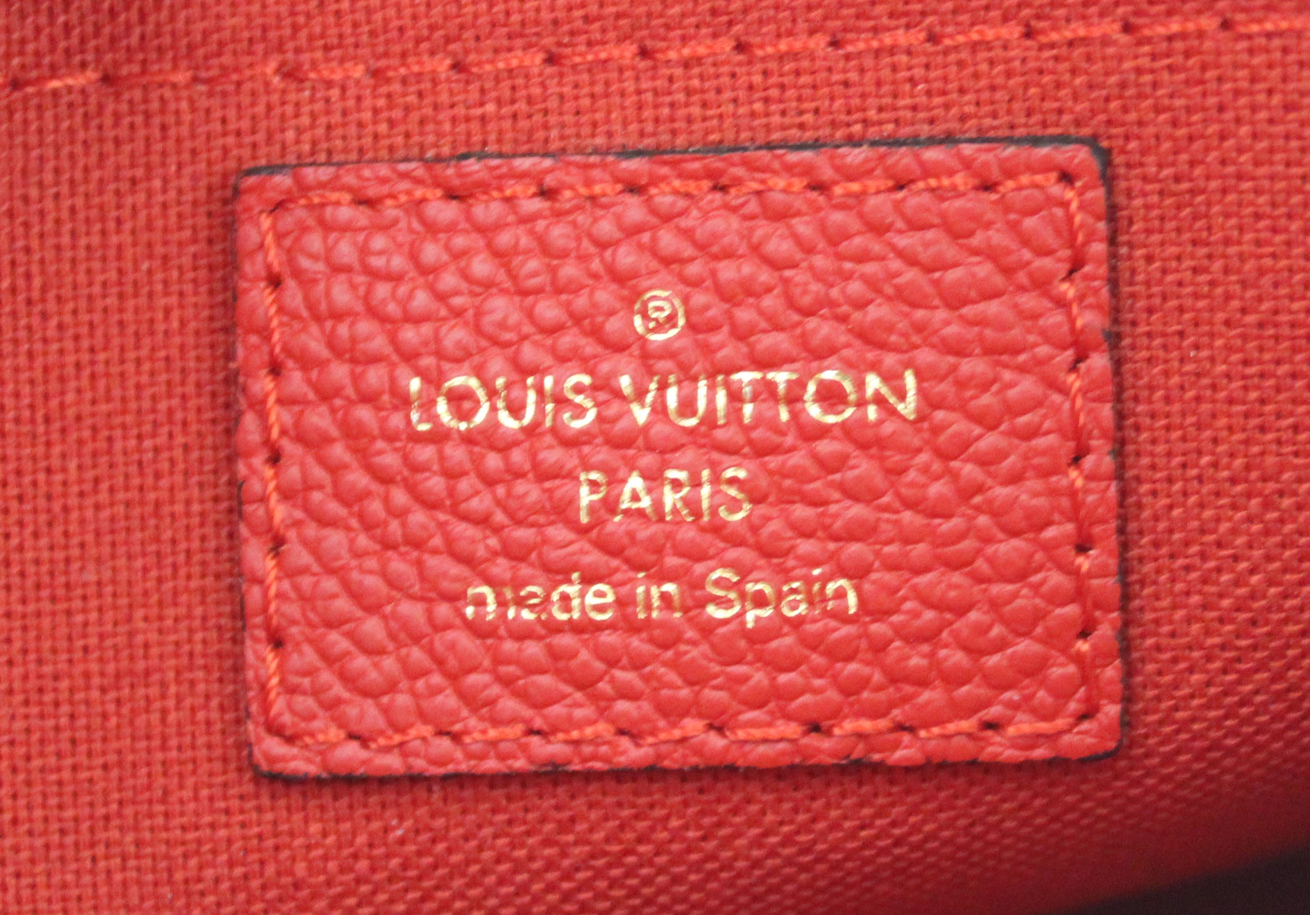 Authentic Louis Vuitton Classic Monogram and Red Calfskin Leather