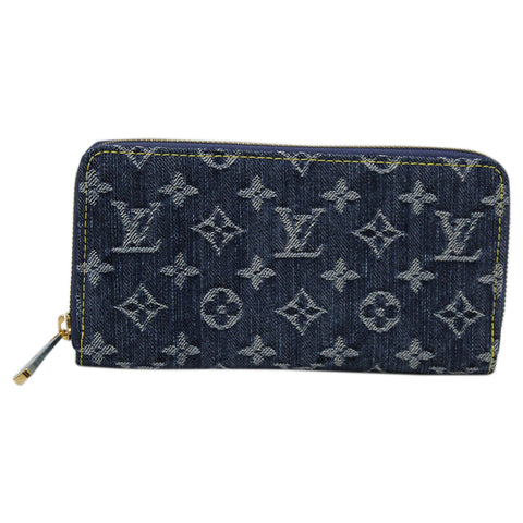 Authentic New Louis Vuitton Rare Blue Denim Long Zippy Wallet