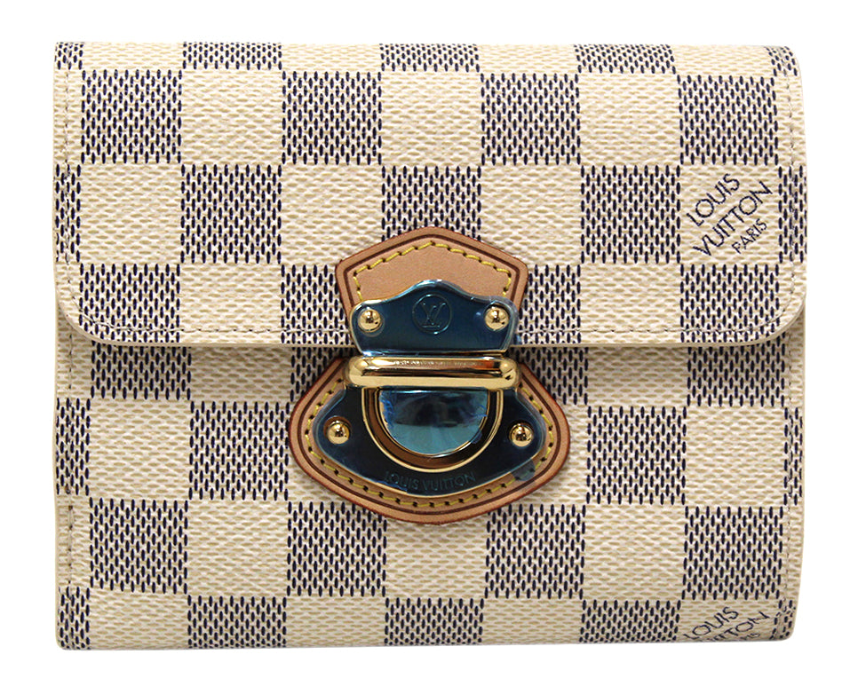 Louis Vuitton Joey damier azur Beige Leather Cloth ref.56119