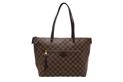 Authentic Louis Vuitton Damier Ebene Iena MM Shoulder Tote Bag