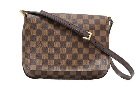 Authentic Louis Vuitton Damier Ebene Musette Tango Shoulder Bag