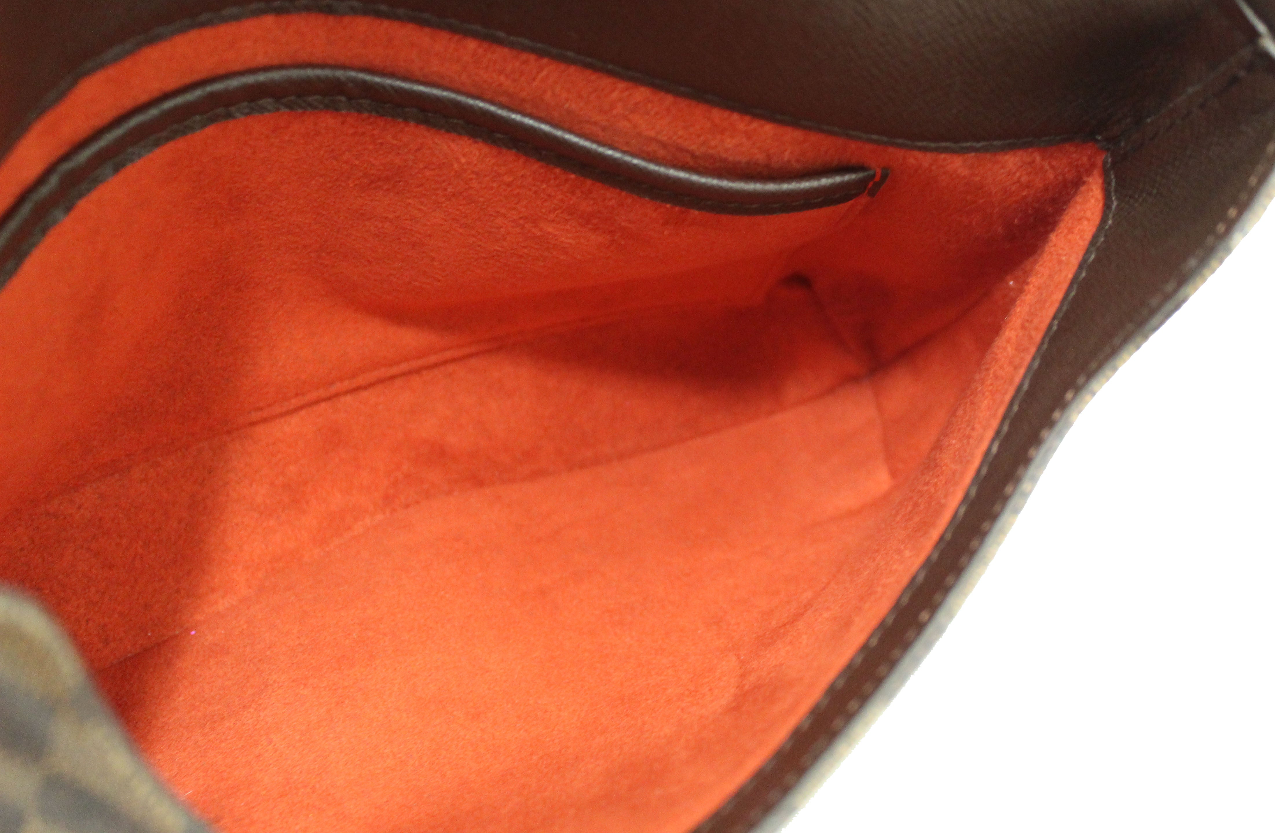 Authentic Louis Vuitton Damier Ebene Musette Tango Leather