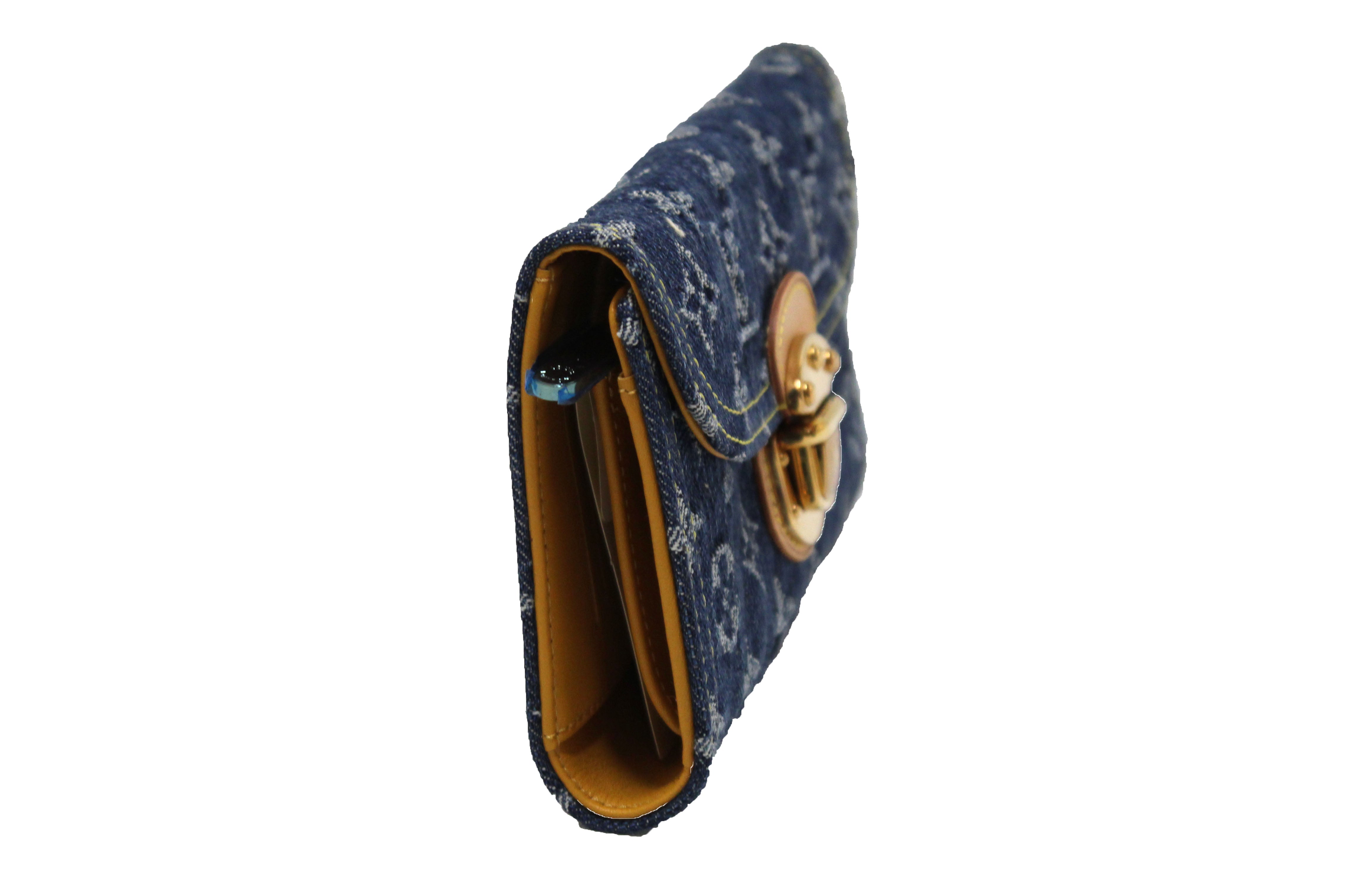 Louis Vuitton Zippy Coin Purse Denim Jacquard Navy Blue in Denim