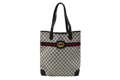 Authentic Gucci Vintage Blue GG Canvas Tote Bag