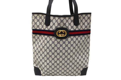 Authentic Gucci Vintage Blue GG Canvas Tote Bag