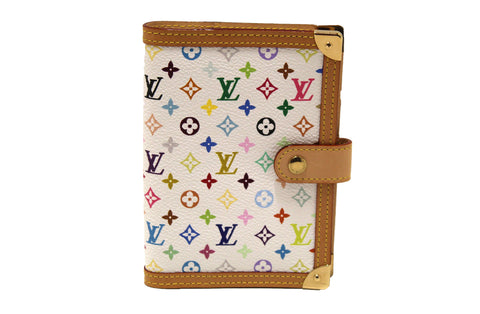 Authentic New Louis Vuitton White Monogram Multicolor Agenda PM