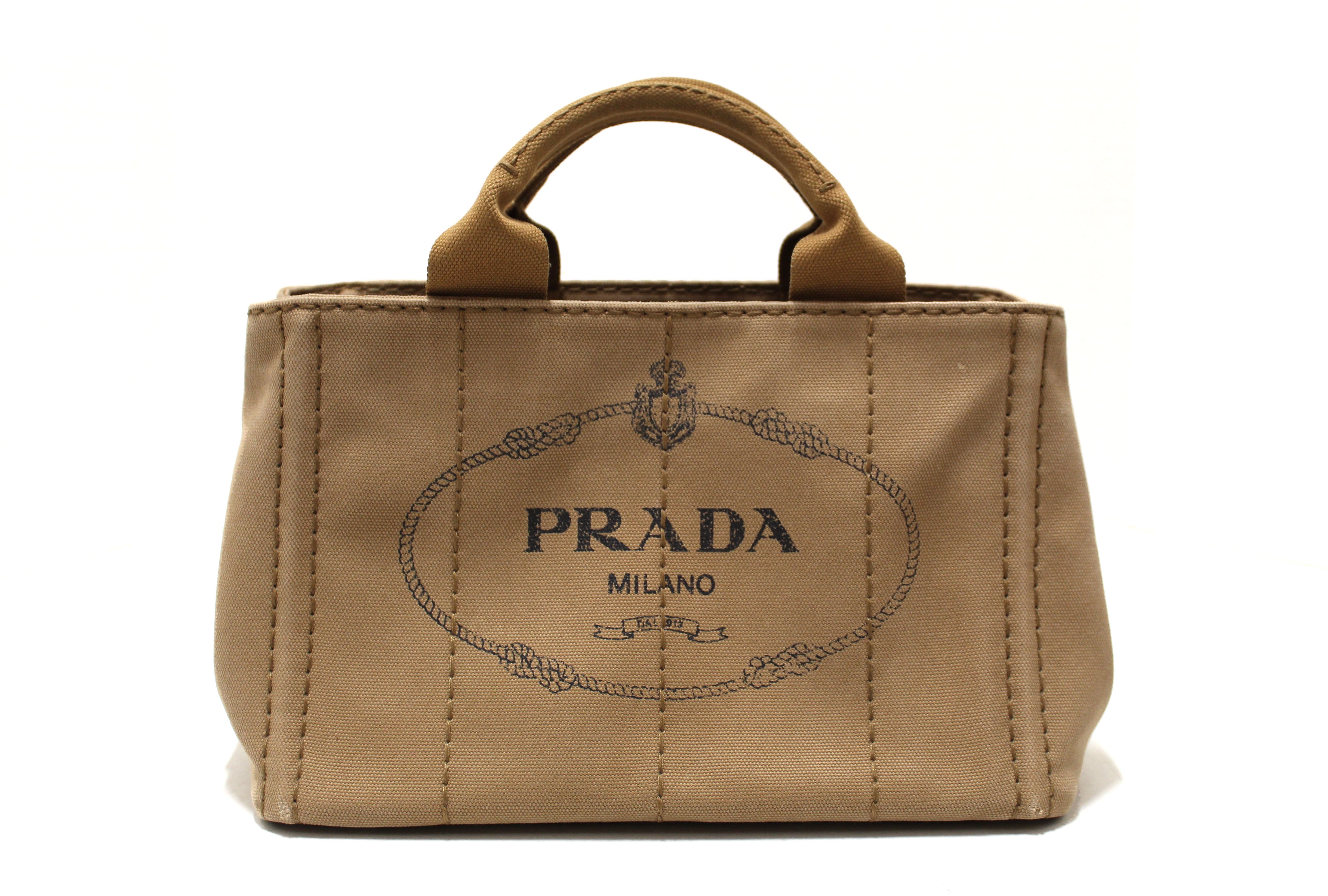 Prada Beige/Brown Canapa Canvas and Leather Tote Prada | The Luxury Closet