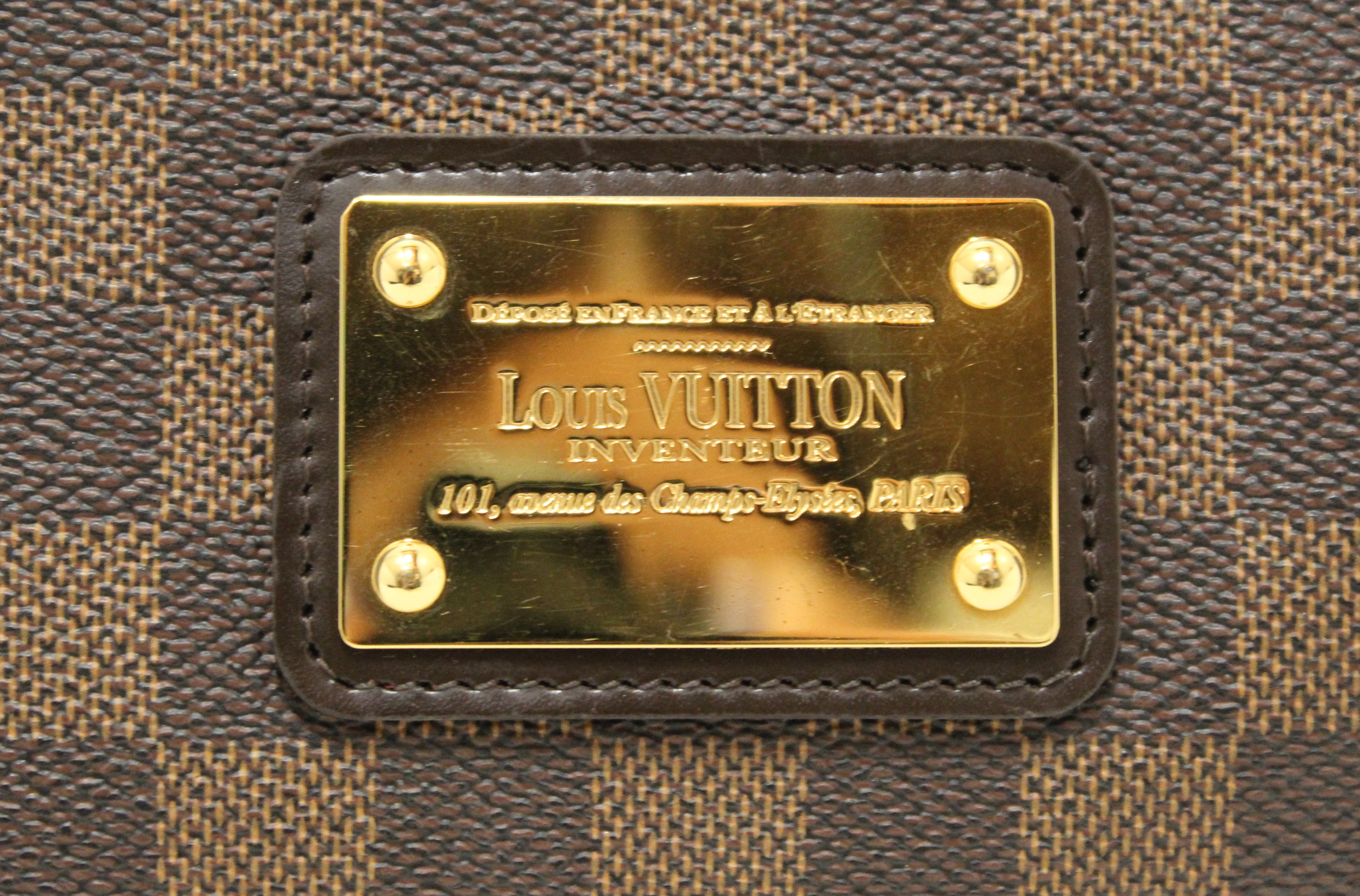 Authentic Louis Vuitton Damier Ebene Eva Clutch Bag