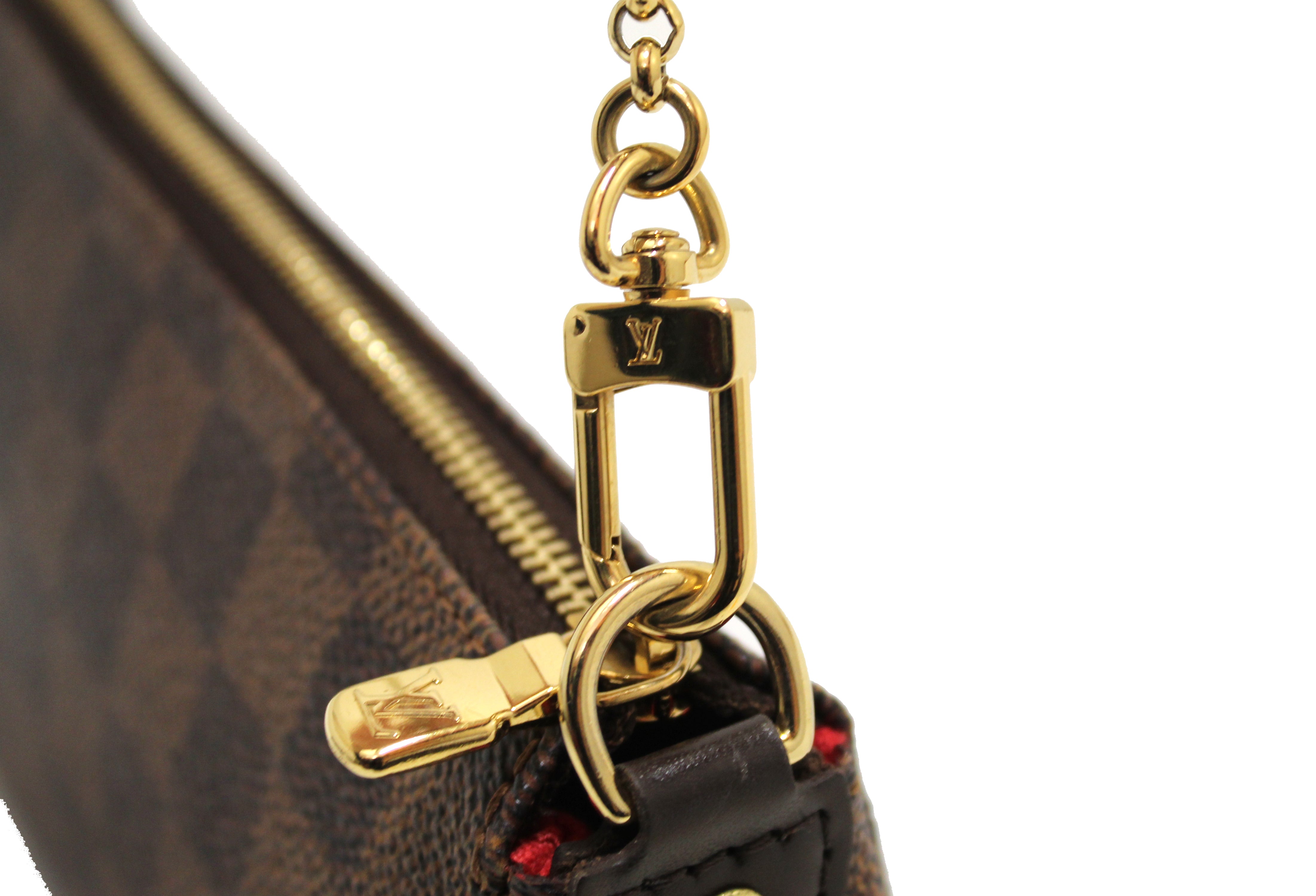 Authentic Louis Vuitton Damier Ebene Eva Clutch Bag
