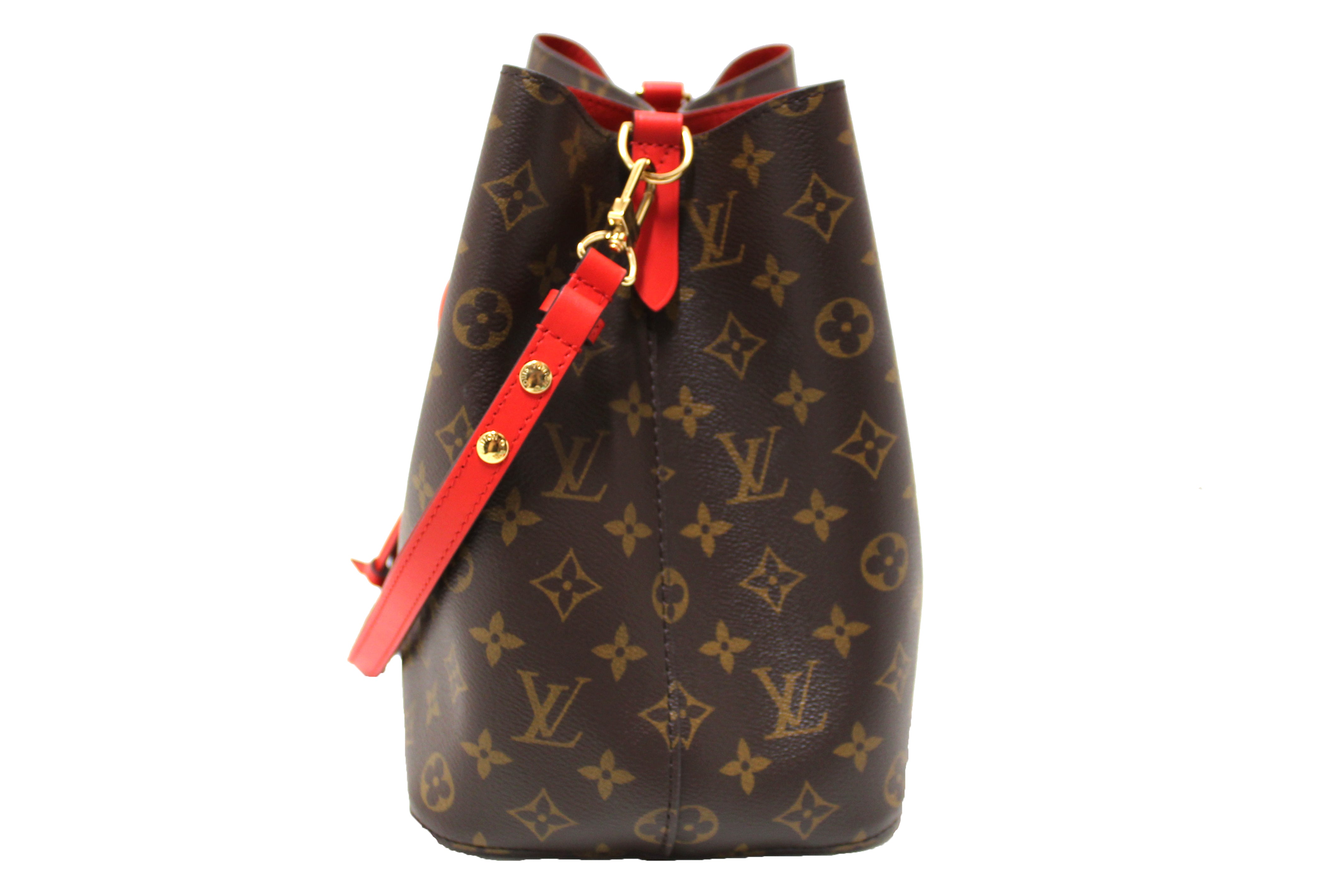 Authentic Louis Vuitton Classic Monogram Red NeoNoe Shoulder Bag