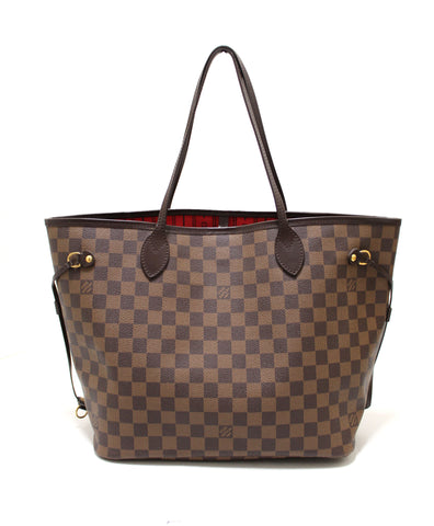 Authentic Louis Vuitton Damier Ebene Canvas Neverfull MM Tote Shoulder Bag