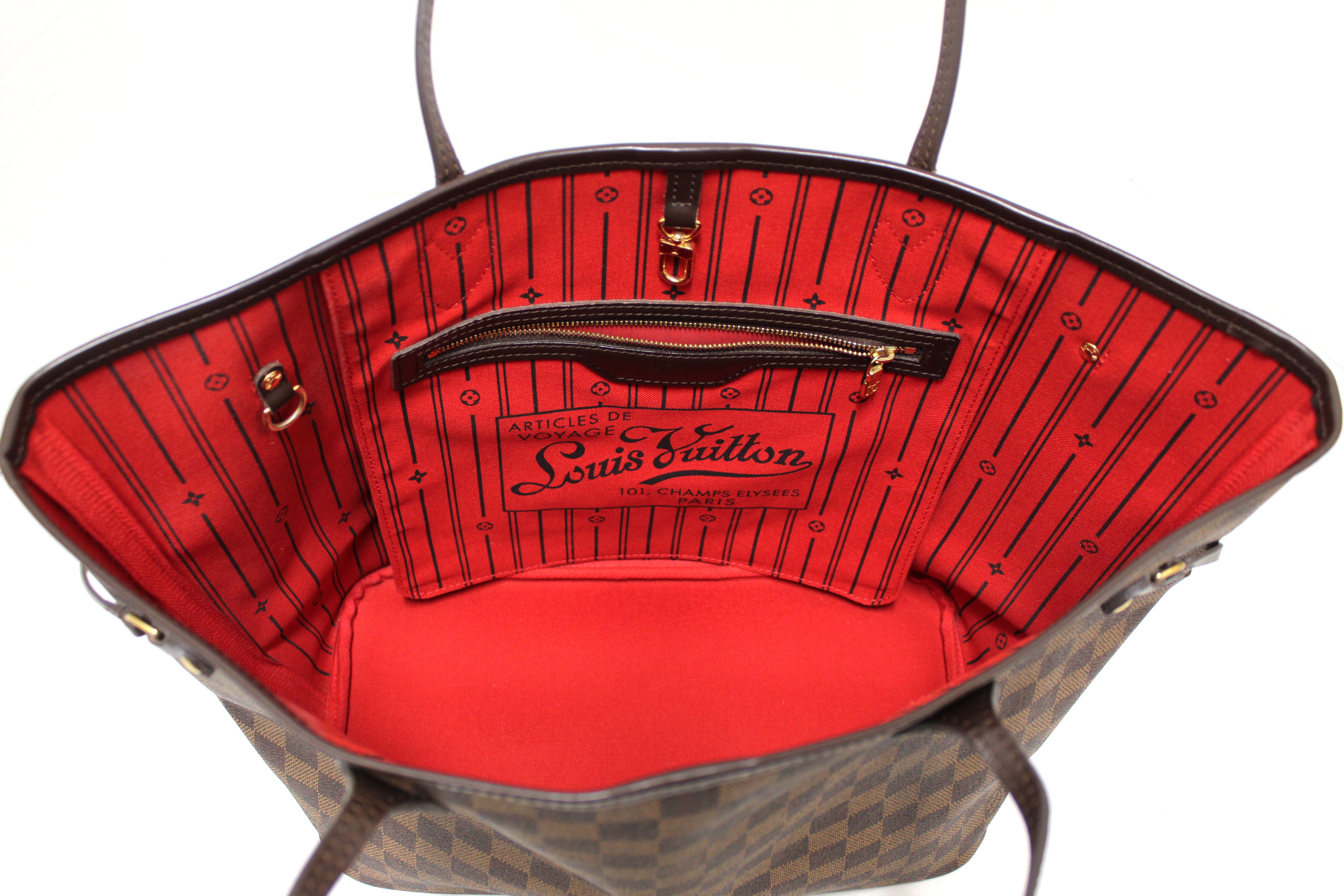 Authentic Louis Vuitton Damier Ebene Canvas Neverfull MM Tote