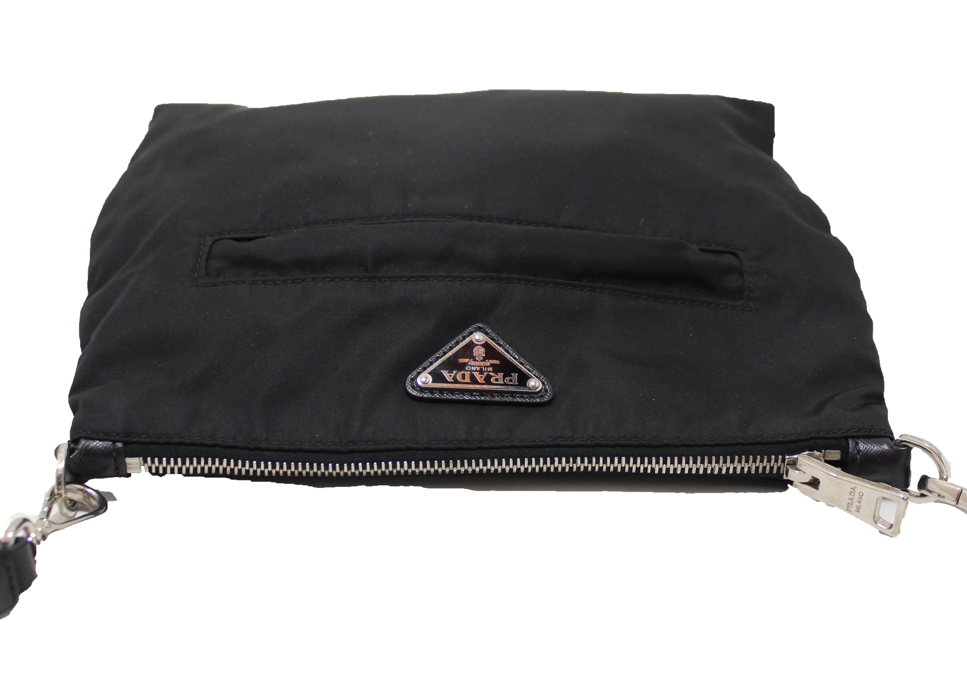 Authentic Prada Black Nylon Messenger Bag