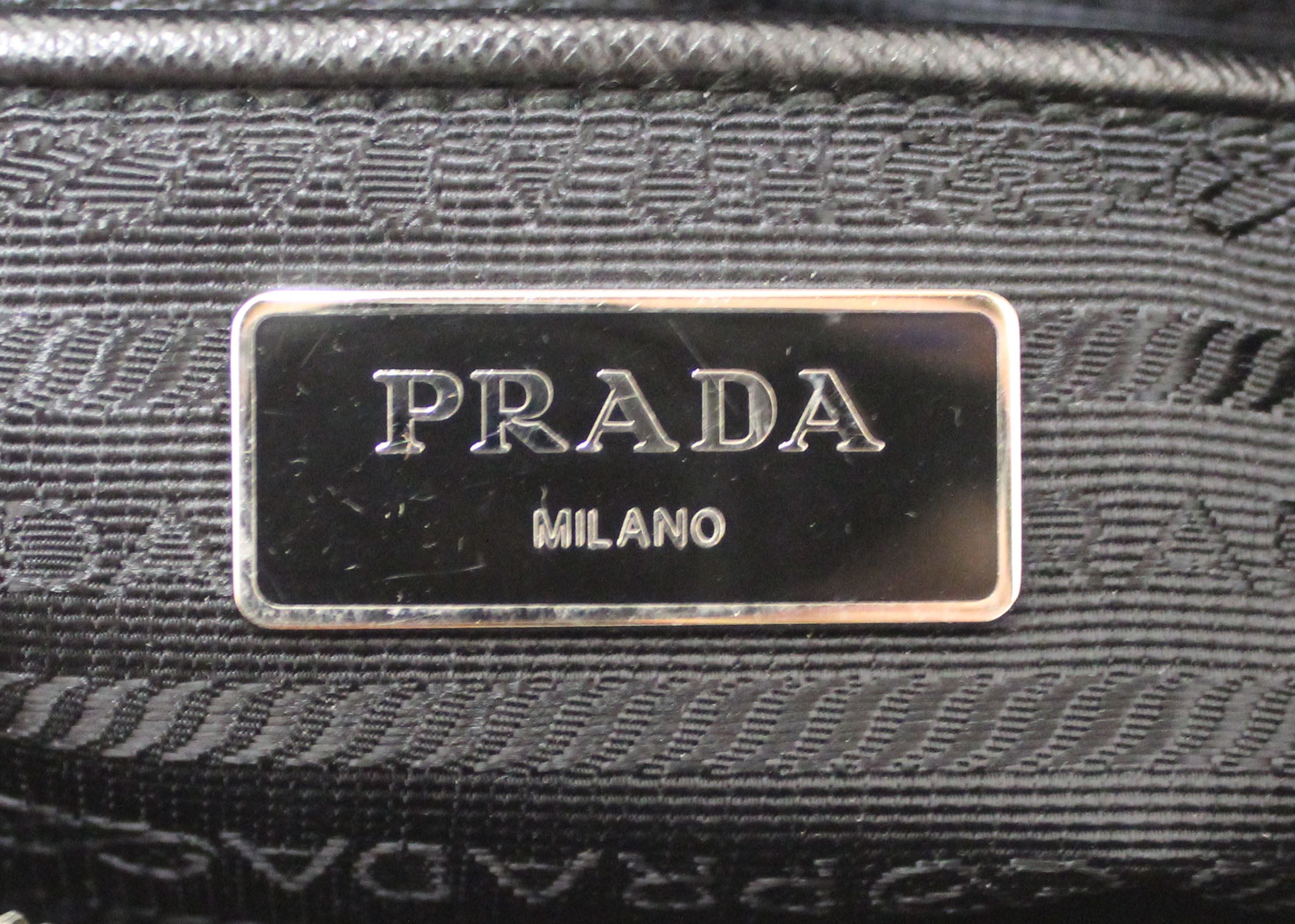 Prada Tag Inside Authentic Prada Black Nylon Messenger Bag