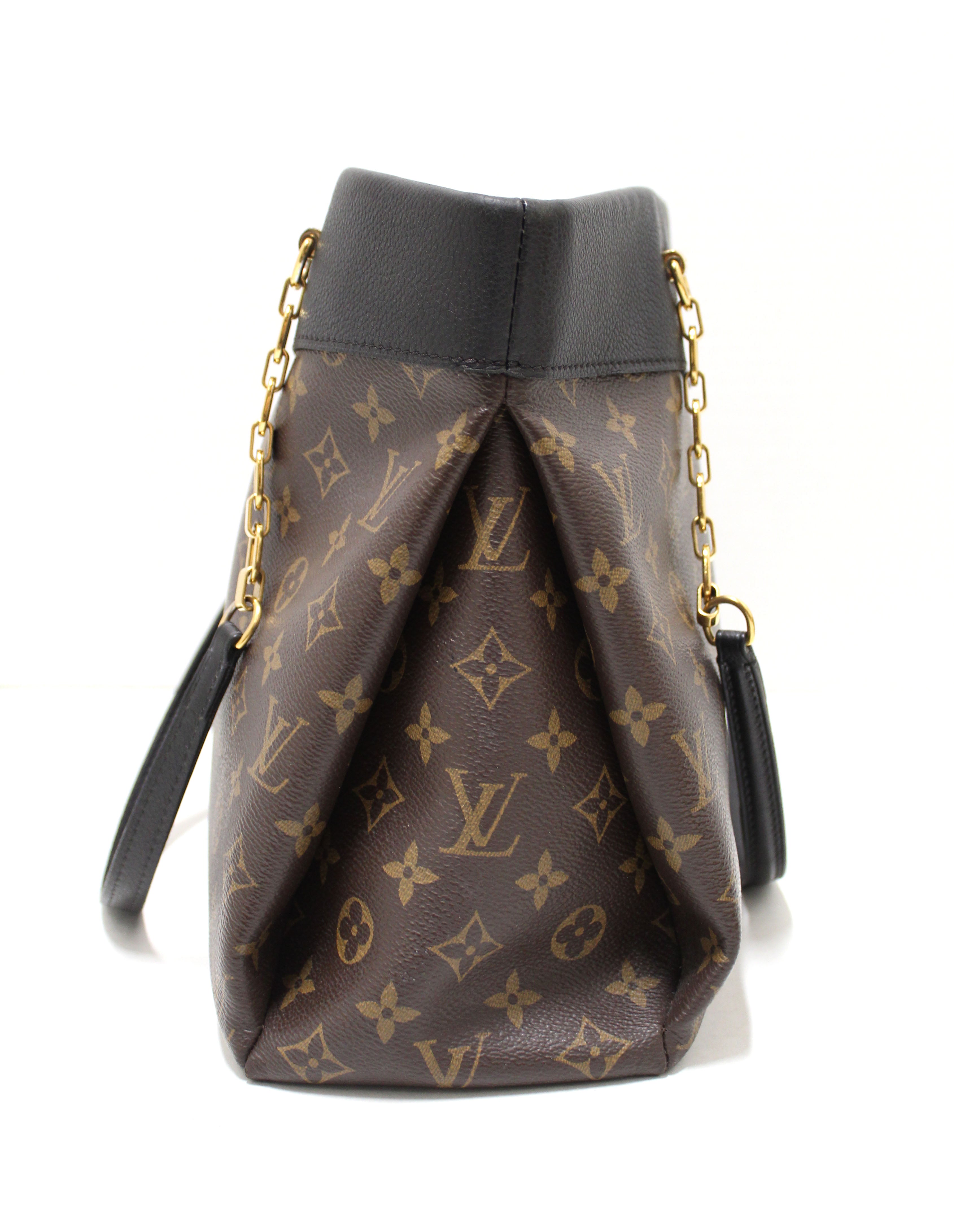 Authentic Louis Vuitton Monogram Canvas Pallas Tote Shoulder Bag