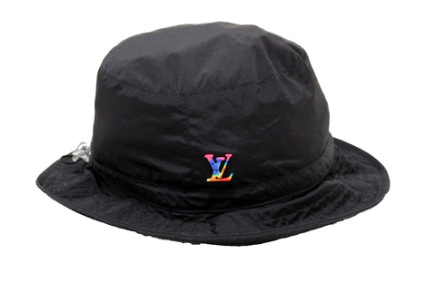 Authentic Louis Vuitton Black Nylon 2054 Packable Bob Hat