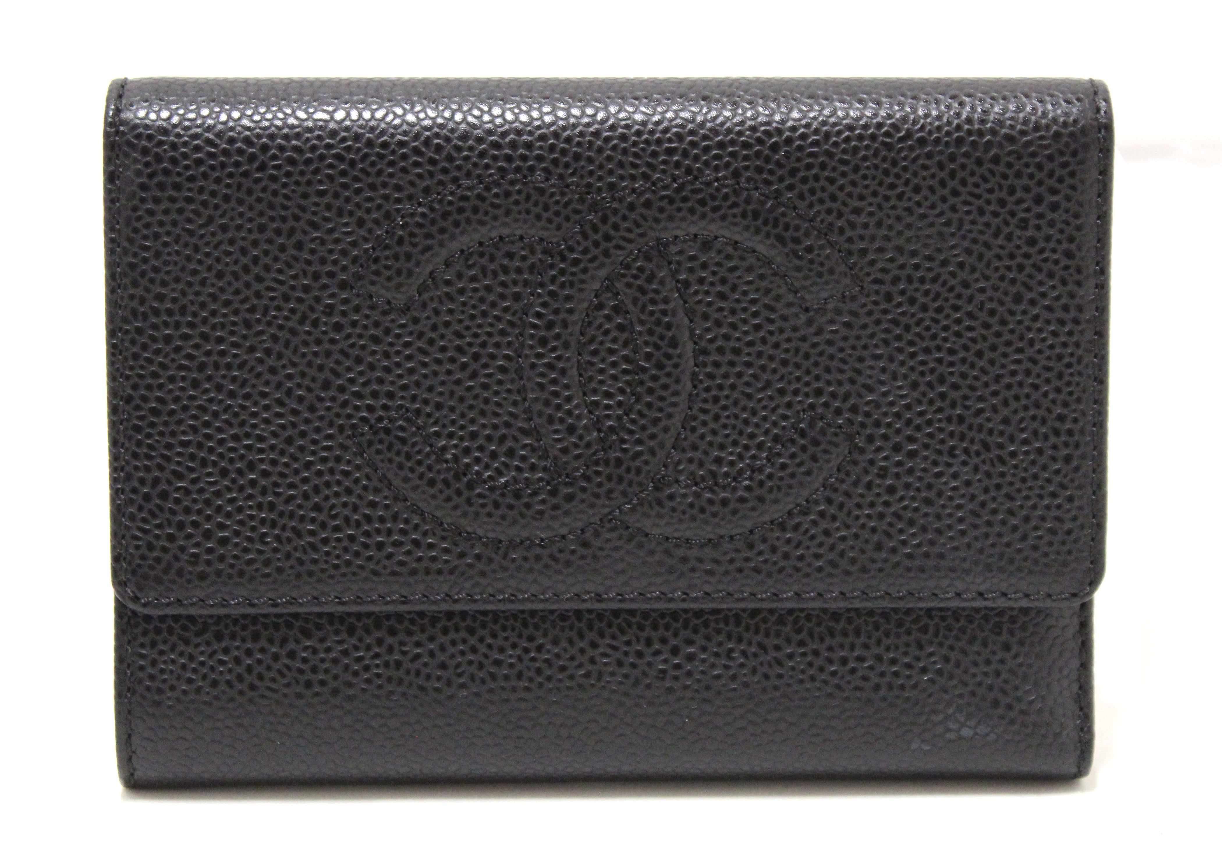 Chanel Timeless Classique medium card wallet Black Leather ref