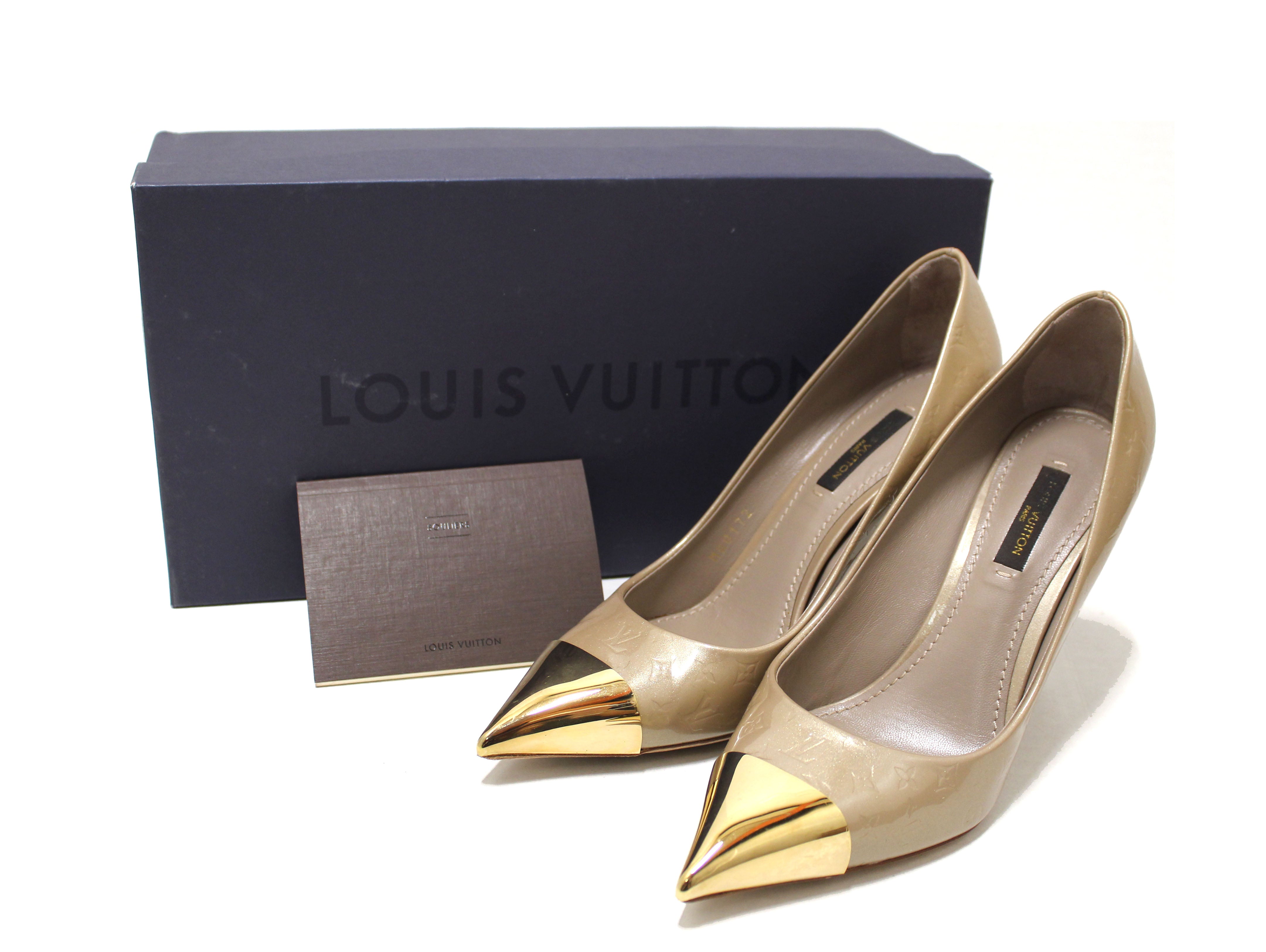 Louis Vuitton Beige Patent Leather Oxford Loafers Size 37 Louis Vuitton